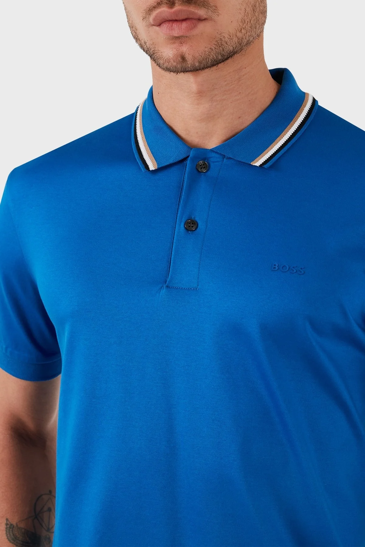Boss Pamuklu Slim Fit Düğmeli Erkek Polo Yaka T Shirt 50469360 423 SAKS - 5