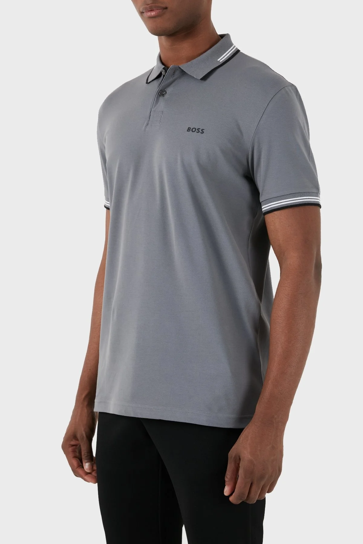 Boss Pamuklu Slim Fit Düğmeli Erkek Polo Yaka T Shirt 50506193 036 GRİ - 5