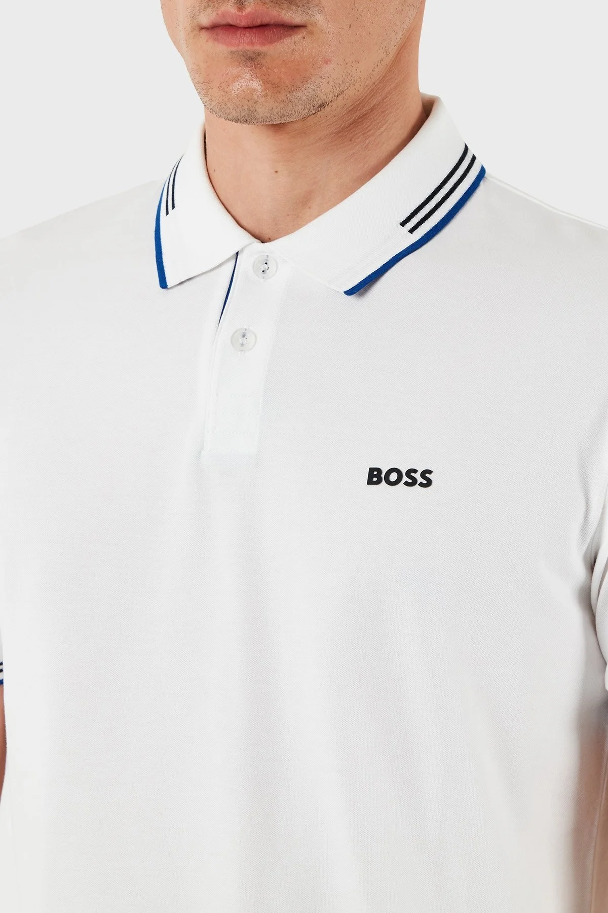 Boss Pamuklu Slim Fit Düğmeli Erkek Polo Yaka T Shirt 50506193 105 BEYAZ - 4
