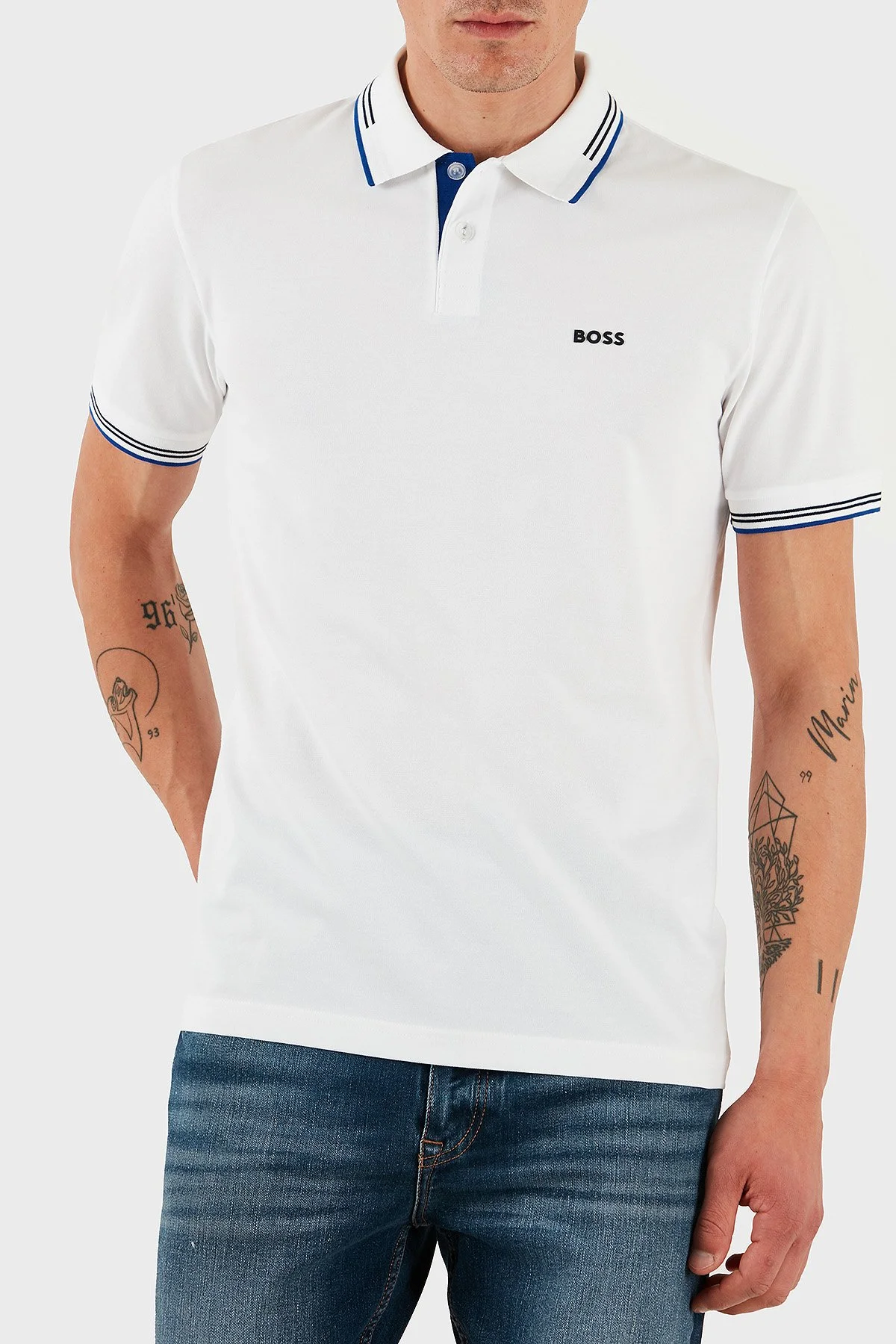 Boss Pamuklu Slim Fit Düğmeli Erkek Polo Yaka T Shirt 50506193 105 BEYAZ - 2
