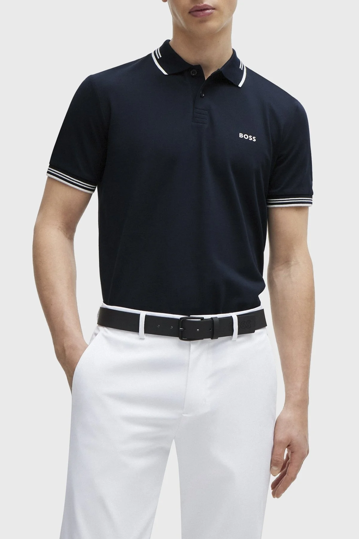 Boss Pamuklu Slim Fit Düğmeli Erkek Polo Yaka T Shirt 50506193 402 LACİVERT - 1