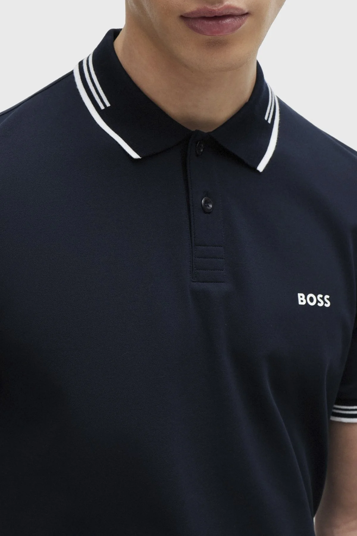 Boss Pamuklu Slim Fit Düğmeli Erkek Polo Yaka T Shirt 50506193 402 LACİVERT - 4
