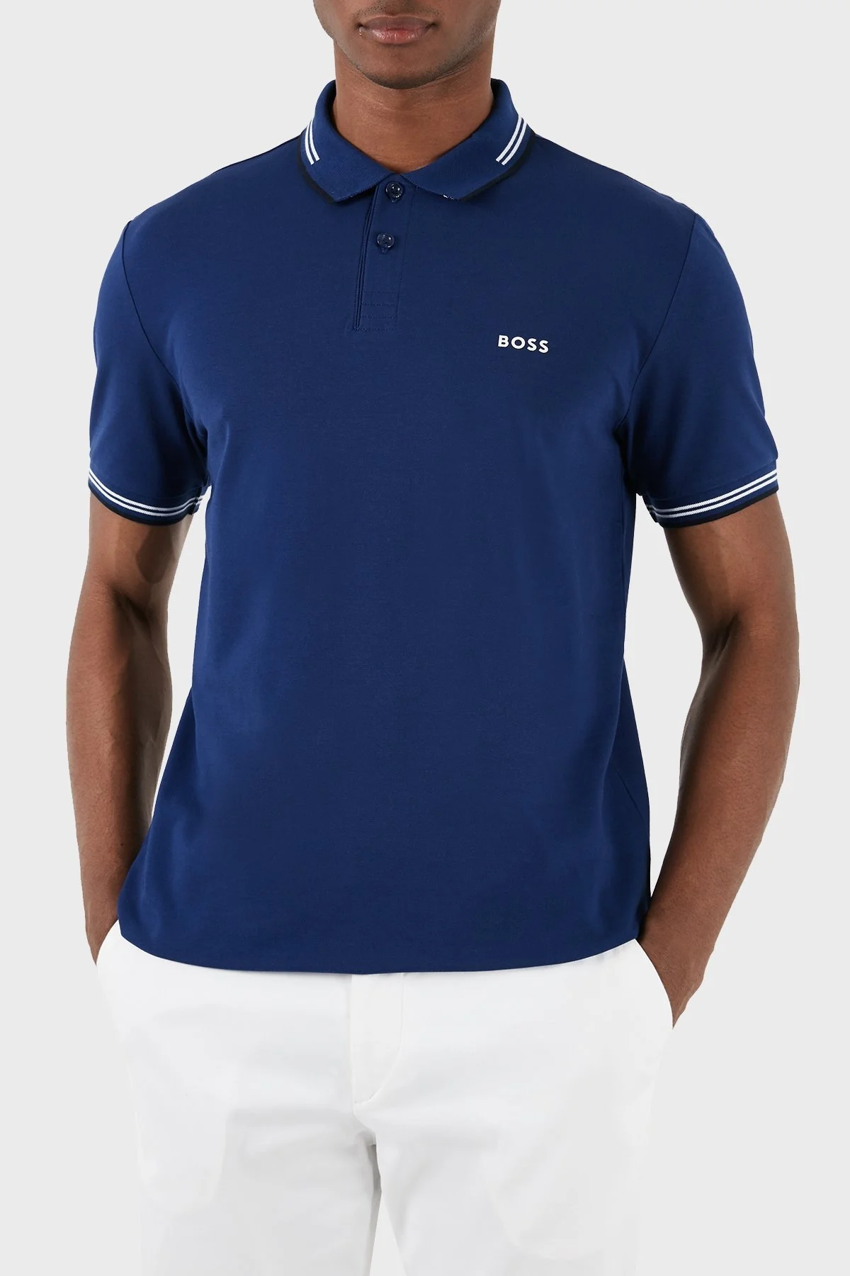 Boss Pamuklu Slim Fit Düğmeli Erkek Polo Yaka T Shirt 50506193 407 LACİVERT - 1
