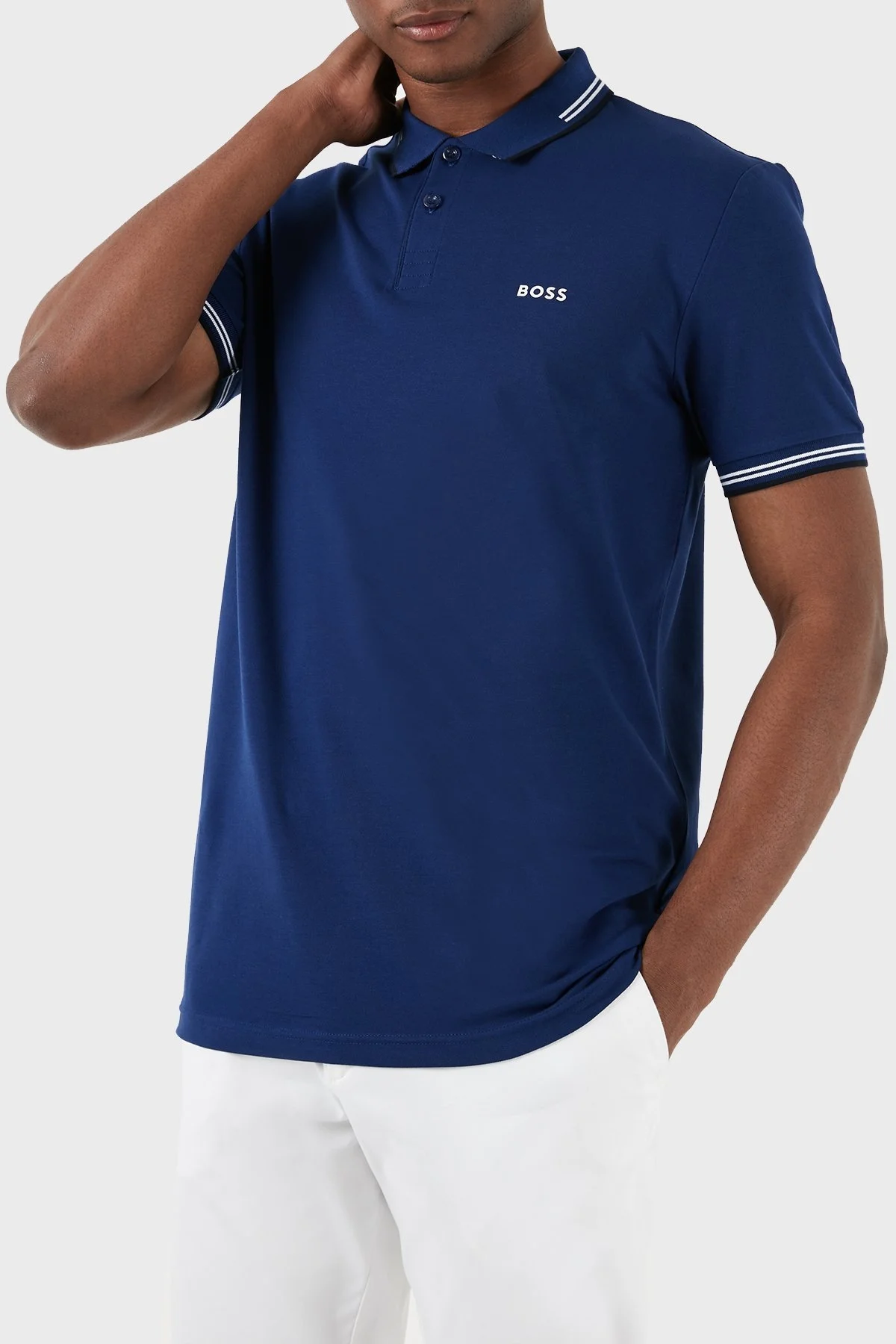 Boss Pamuklu Slim Fit Düğmeli Erkek Polo Yaka T Shirt 50506193 407 LACİVERT - 3