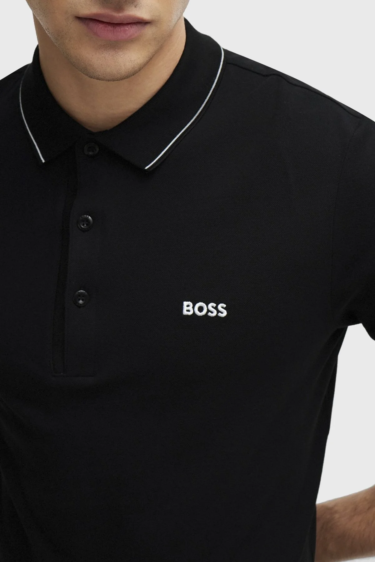 Boss Pamuklu Slim Fit Düğmeli Erkek Polo Yaka T Shirt 50506195 003 SİYAH - 7