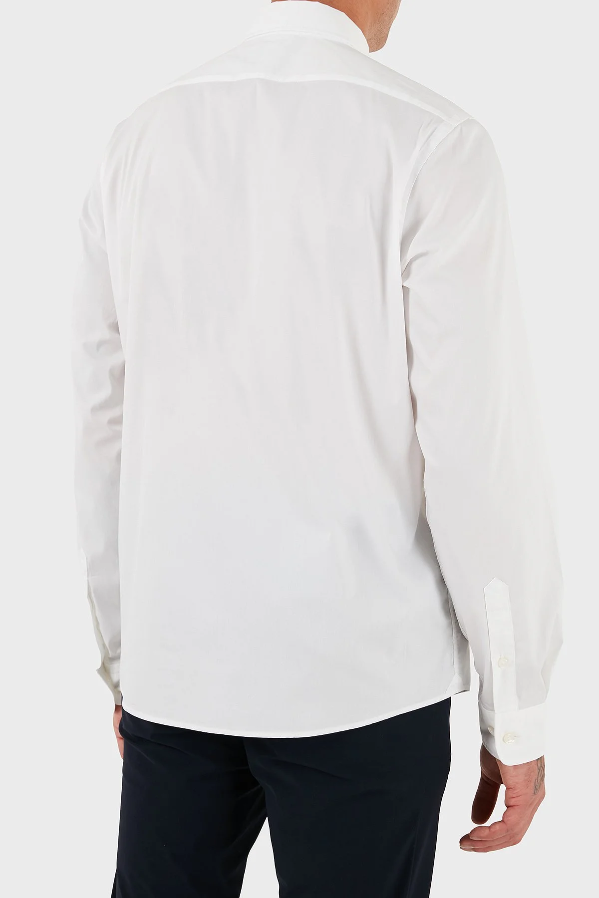 Boss Pamuklu Slim Fit Düğmeli Yaka Uzun Kollu Erkek Gömlek 50545227 100 BEYAZ - 3