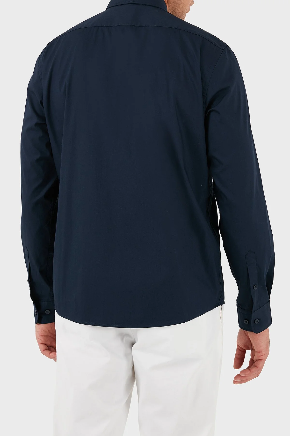 Boss Pamuklu Slim Fit Düğmeli Yaka Uzun Kollu Erkek Gömlek 50545227 404 LACİVERT - 3