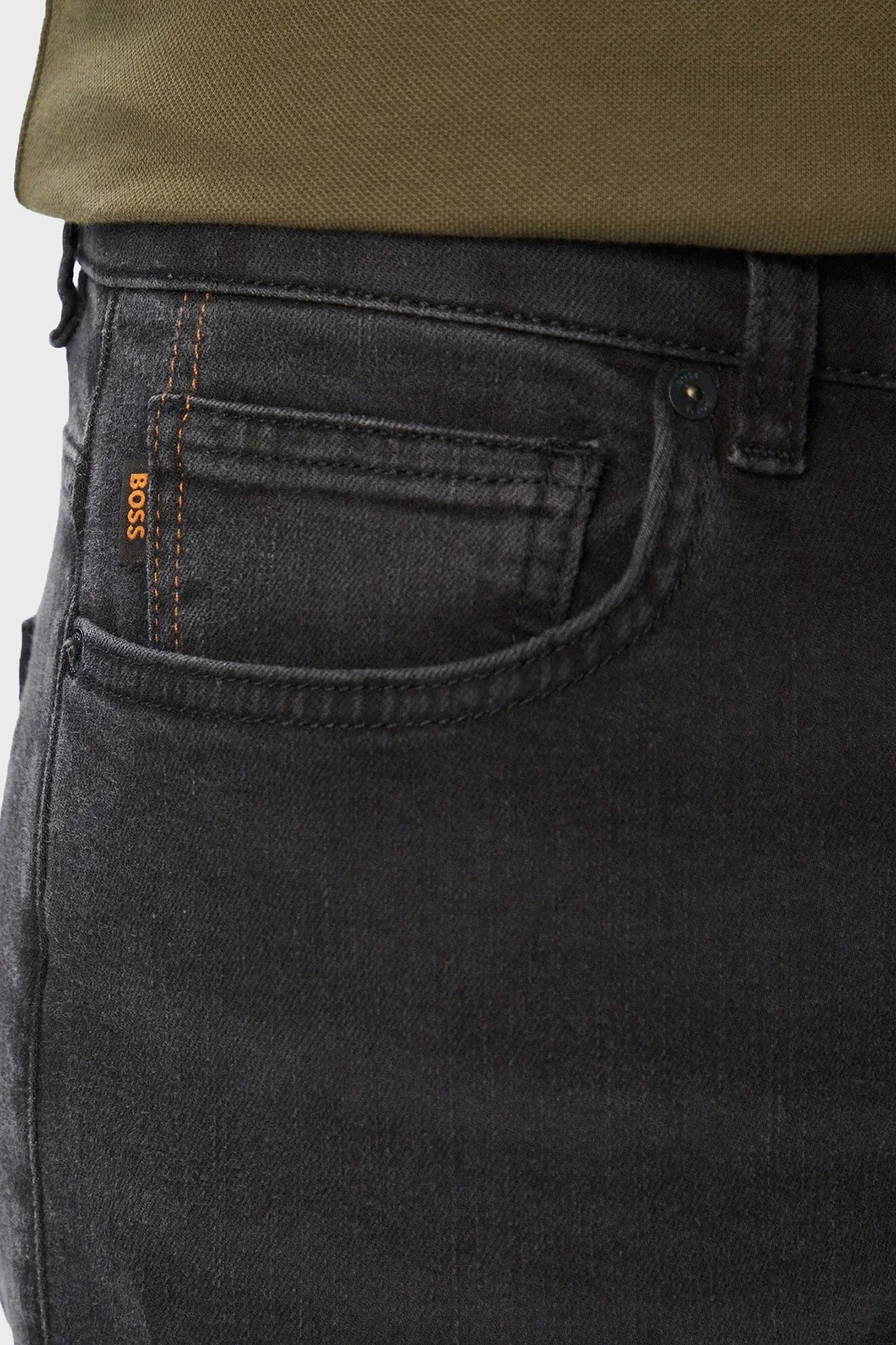 Boss Pamuklu Slim Fit Düz Paça Jeans Erkek Kot Pantolon 50471010 008 Siyah - 4