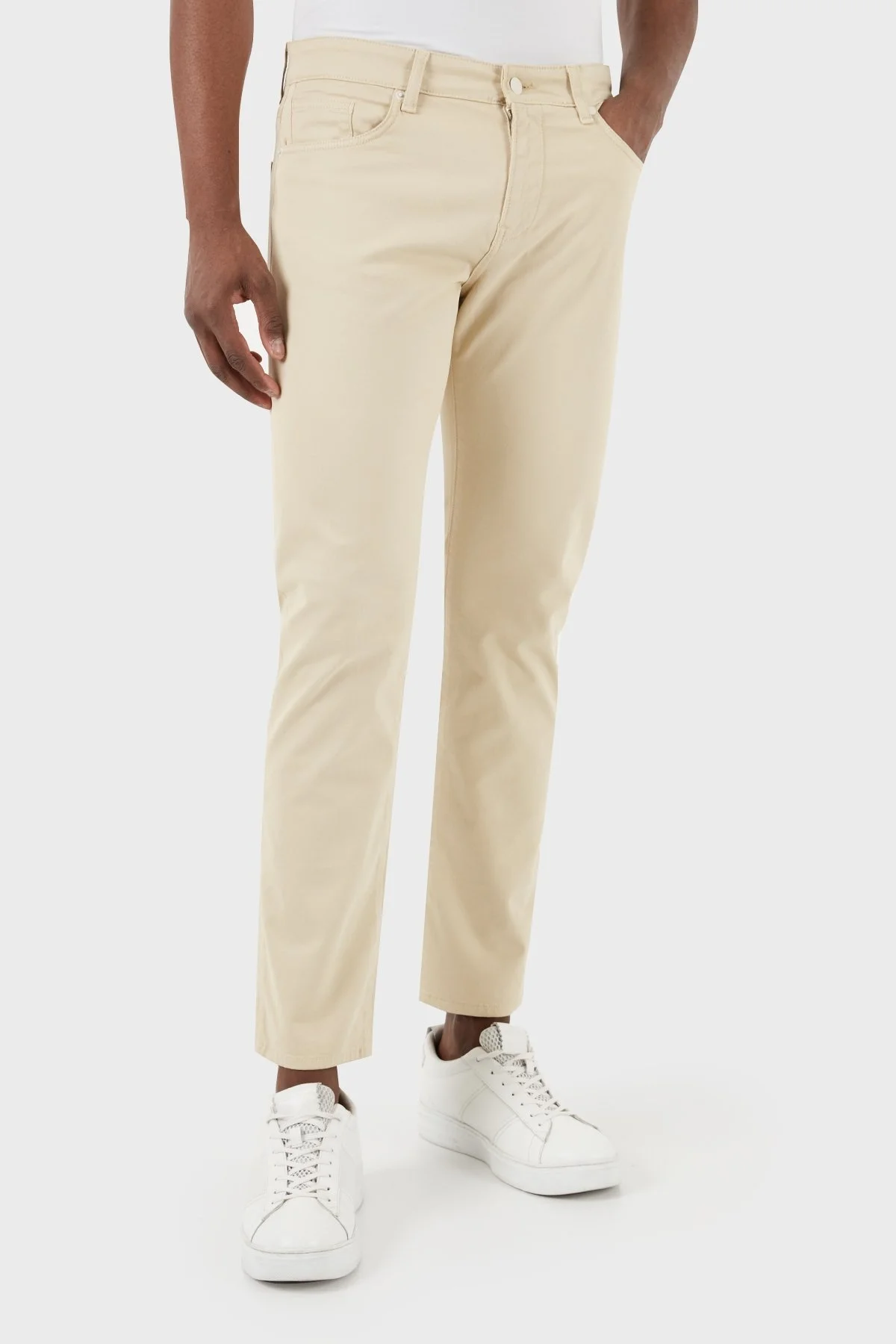 Boss Pamuklu Slim Fit Düz Paça Jeans Erkek Kot Pantolon 50495370 276 BEJ - 3