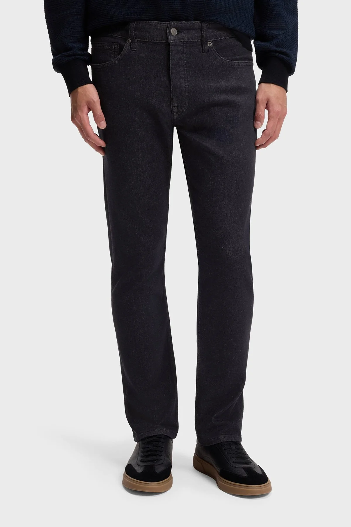 Boss Pamuklu Slim Fit Düz Paça Jeans Erkek Kot Pantolon 50553407 401 Lacivert - 1