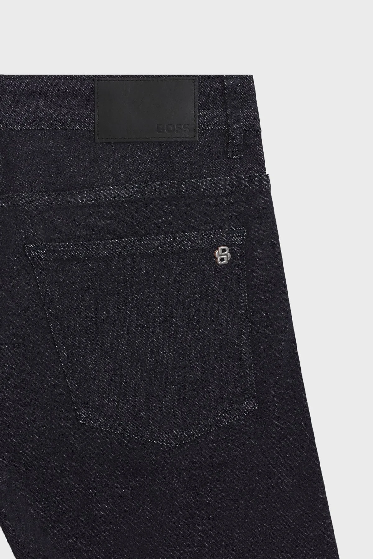 Boss Pamuklu Slim Fit Düz Paça Jeans Erkek Kot Pantolon 50553407 401 Lacivert - 6