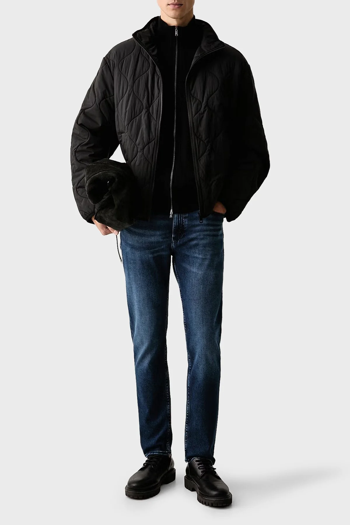 Boss Pamuklu Slim Fit Düz Paça Jeans Erkek Kot Pantolon 50568807 417 Lacivert - 2