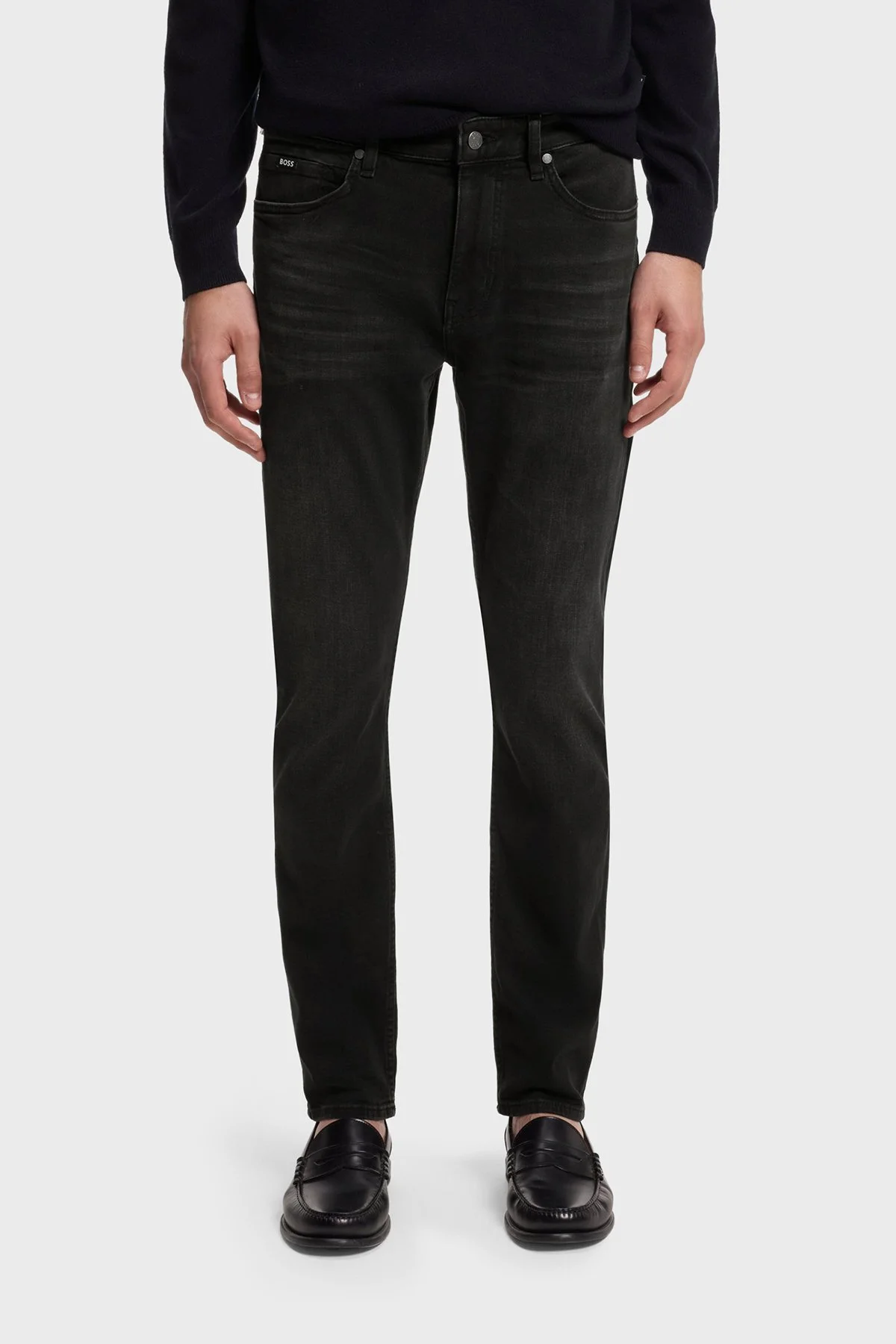 Boss Pamuklu Slim Fit Düz Paça Jeans Erkek Kot Pantolon 50568813 022 Siyah - 1