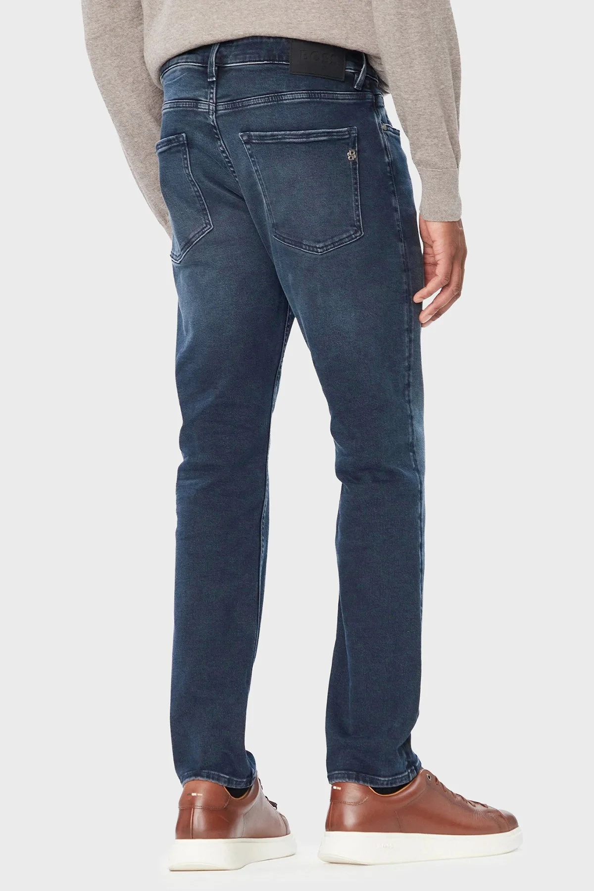 Boss Pamuklu Slim Fit Düz Paça Jeans Erkek Kot Pantolon 50568841 411 Lacivert - 3