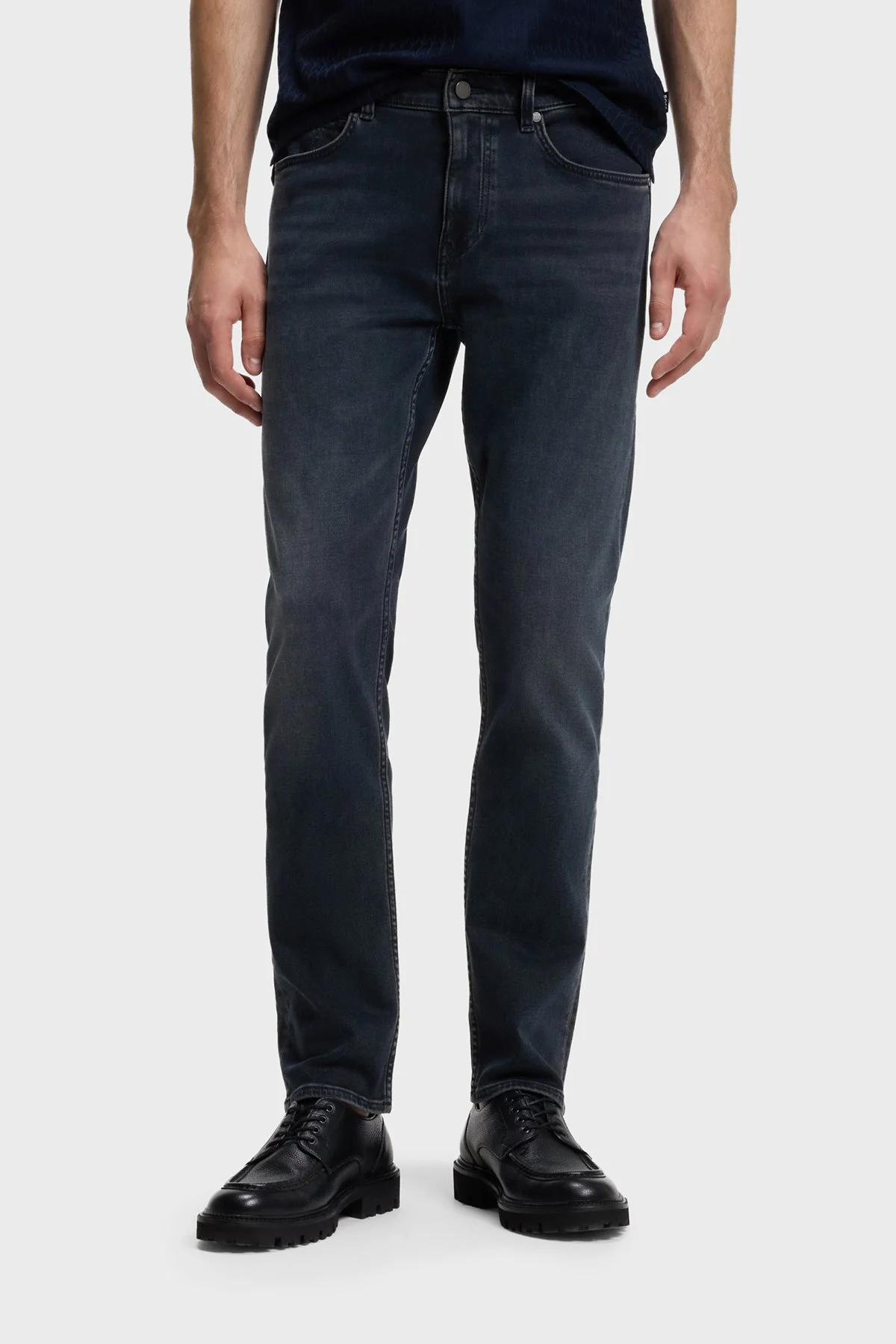 Boss Pamuklu Slim Fit Düz Paça Jeans Erkek Kot Pantolon 50571822 407 Lacivert - 1