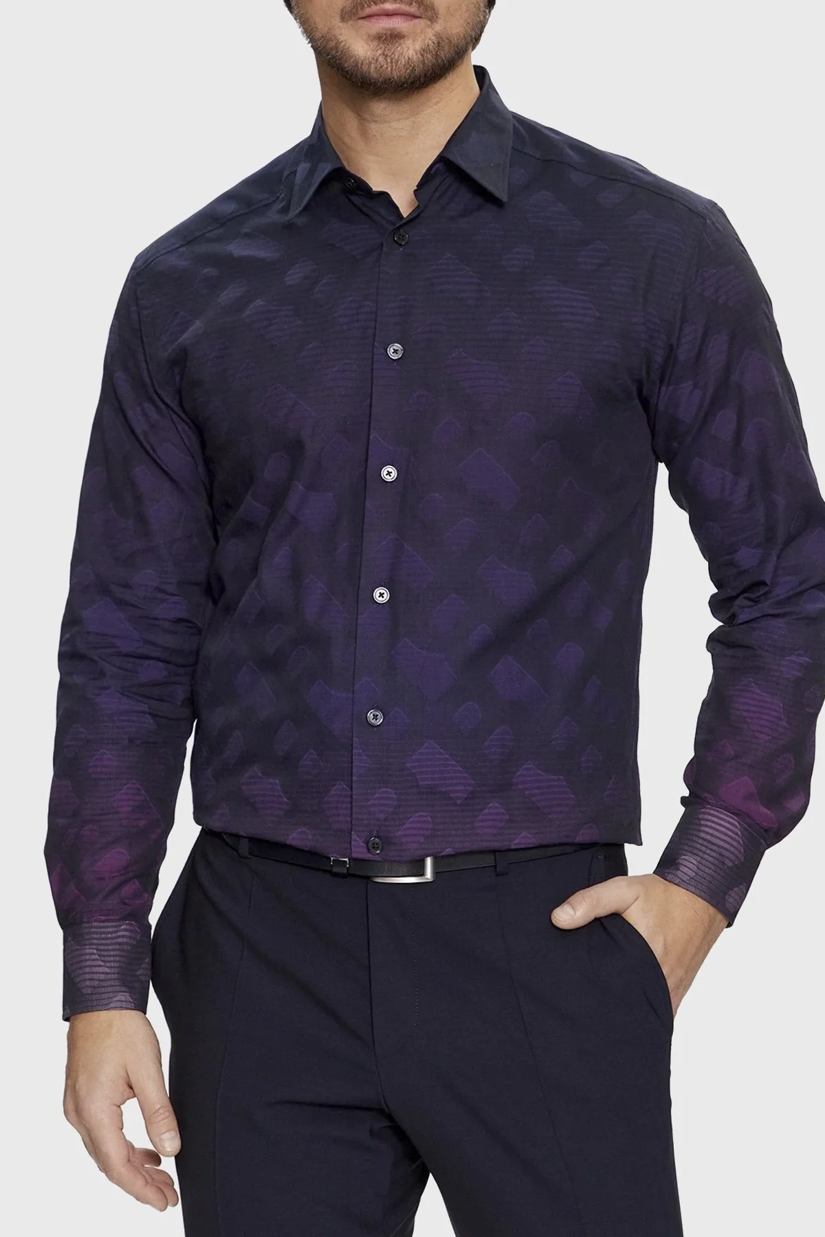 Boss Pamuklu Slim Fit Erkek Gömlek 50502918 510 MOR - 1