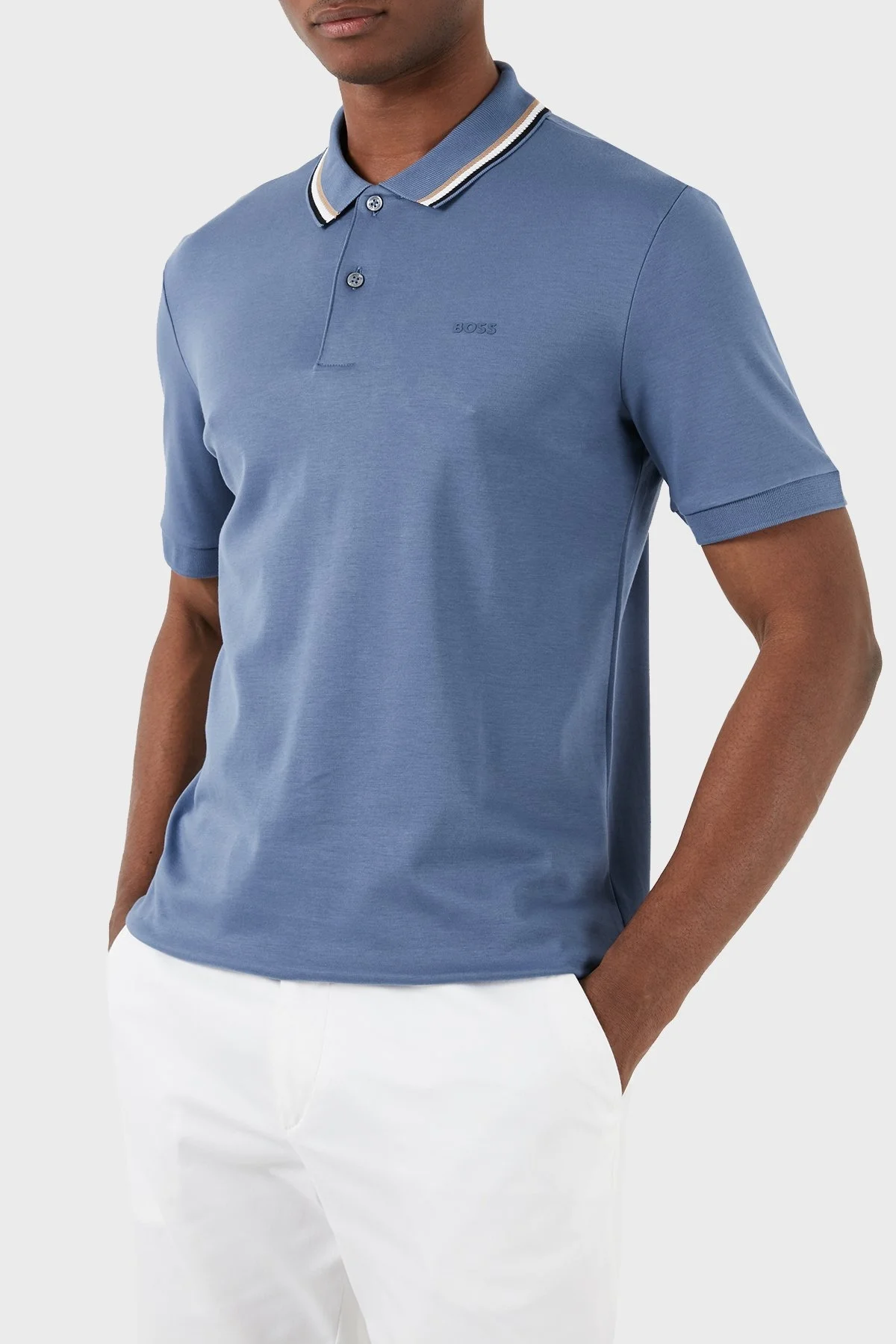 Boss Pamuklu Slim Fit Erkek Polo Yaka T Shirt 50469360 479 MAVİ - 1