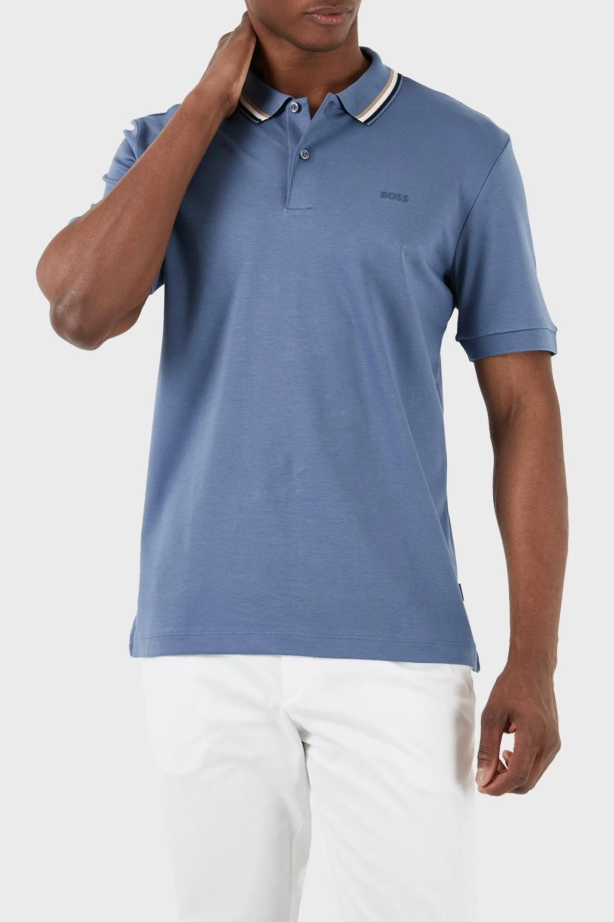 Boss Pamuklu Slim Fit Erkek Polo Yaka T Shirt 50469360 479 MAVİ - 3