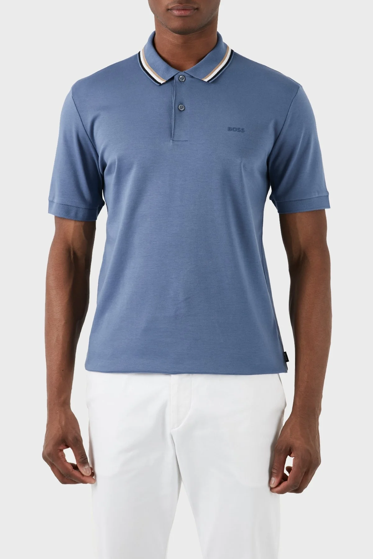 Boss Pamuklu Slim Fit Erkek Polo Yaka T Shirt 50469360 479 MAVİ - 5
