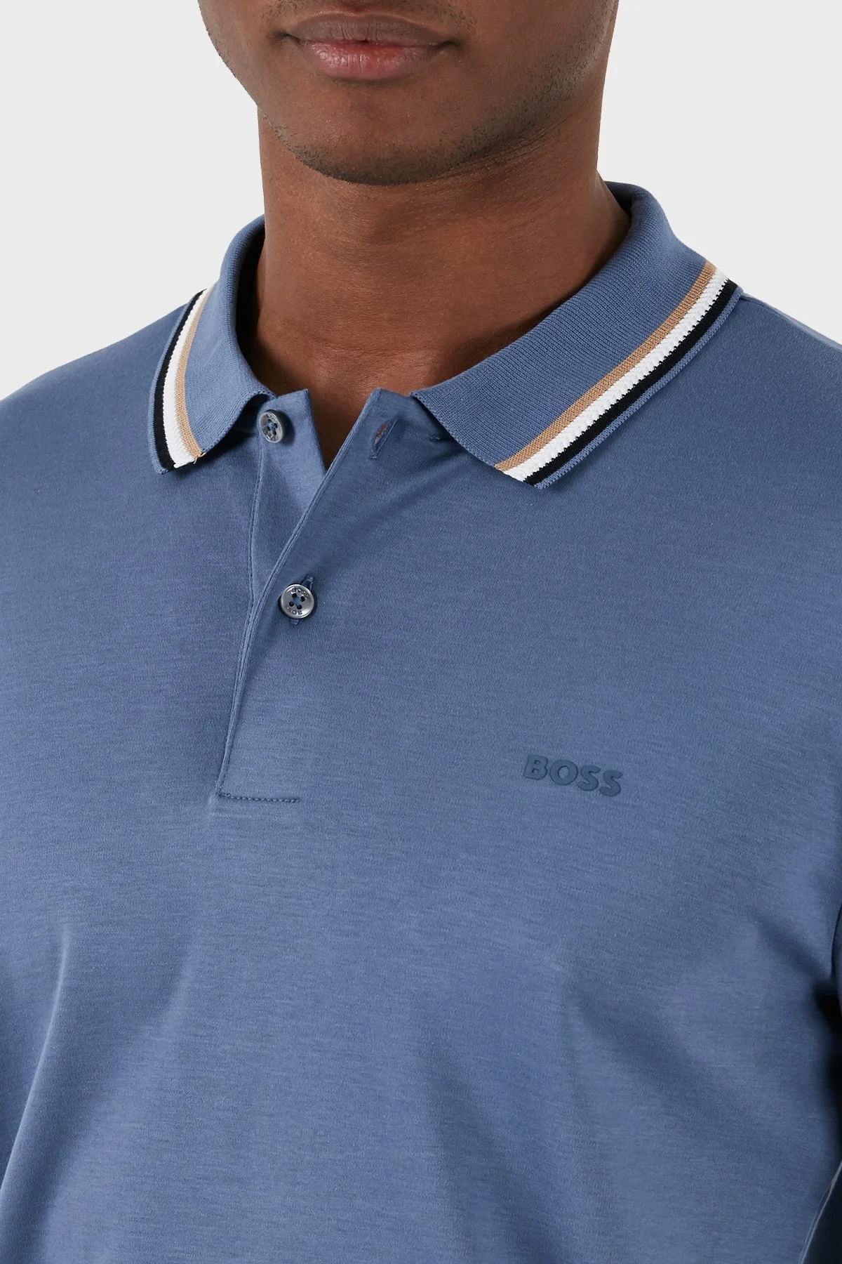 Boss Pamuklu Slim Fit Erkek Polo Yaka T Shirt 50469360 479 MAVİ - 6