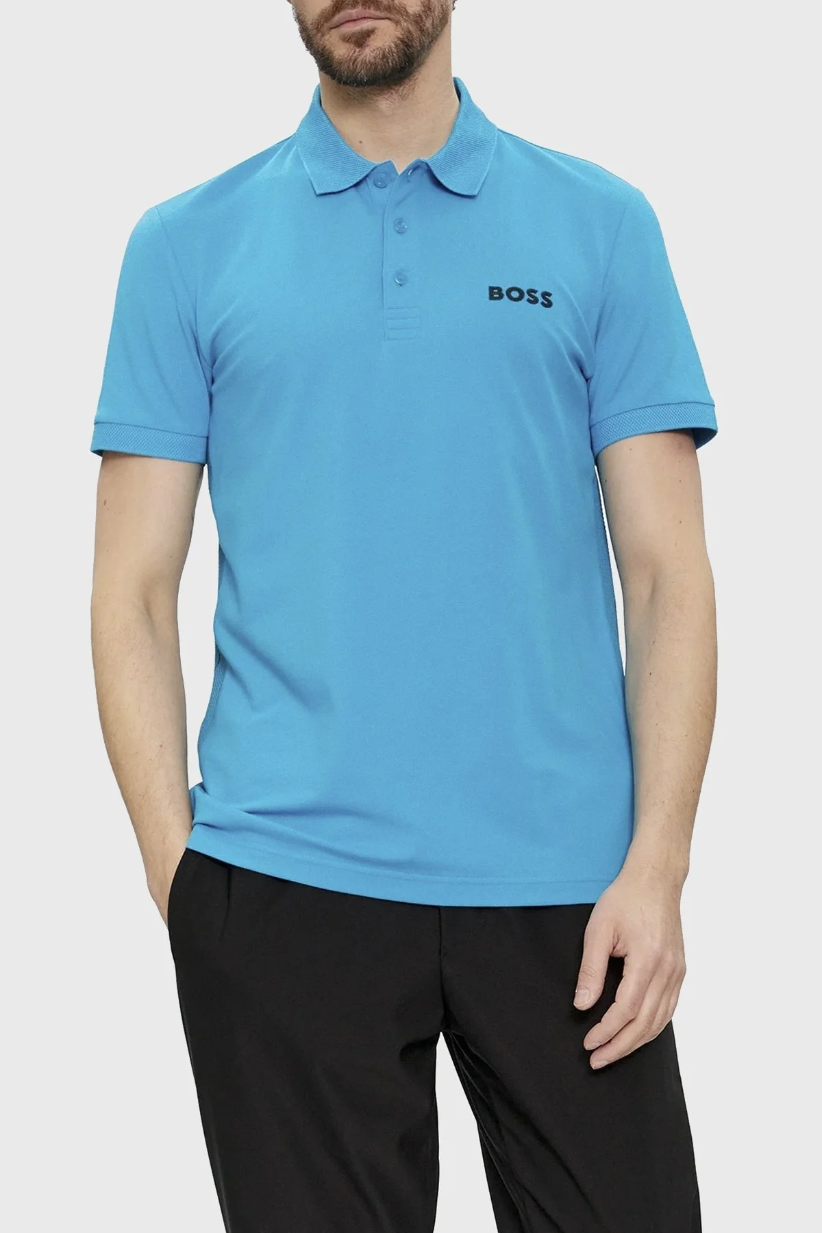 Boss Pamuklu Slim Fit Erkek Polo Yaka T Shirt 50512789 442 TURKUAZ - 1