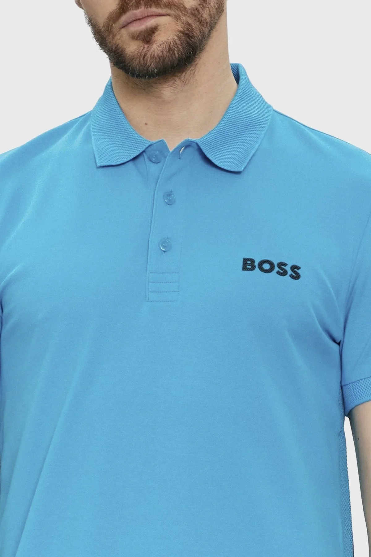 Boss Pamuklu Slim Fit Erkek Polo Yaka T Shirt 50512789 442 TURKUAZ - 5