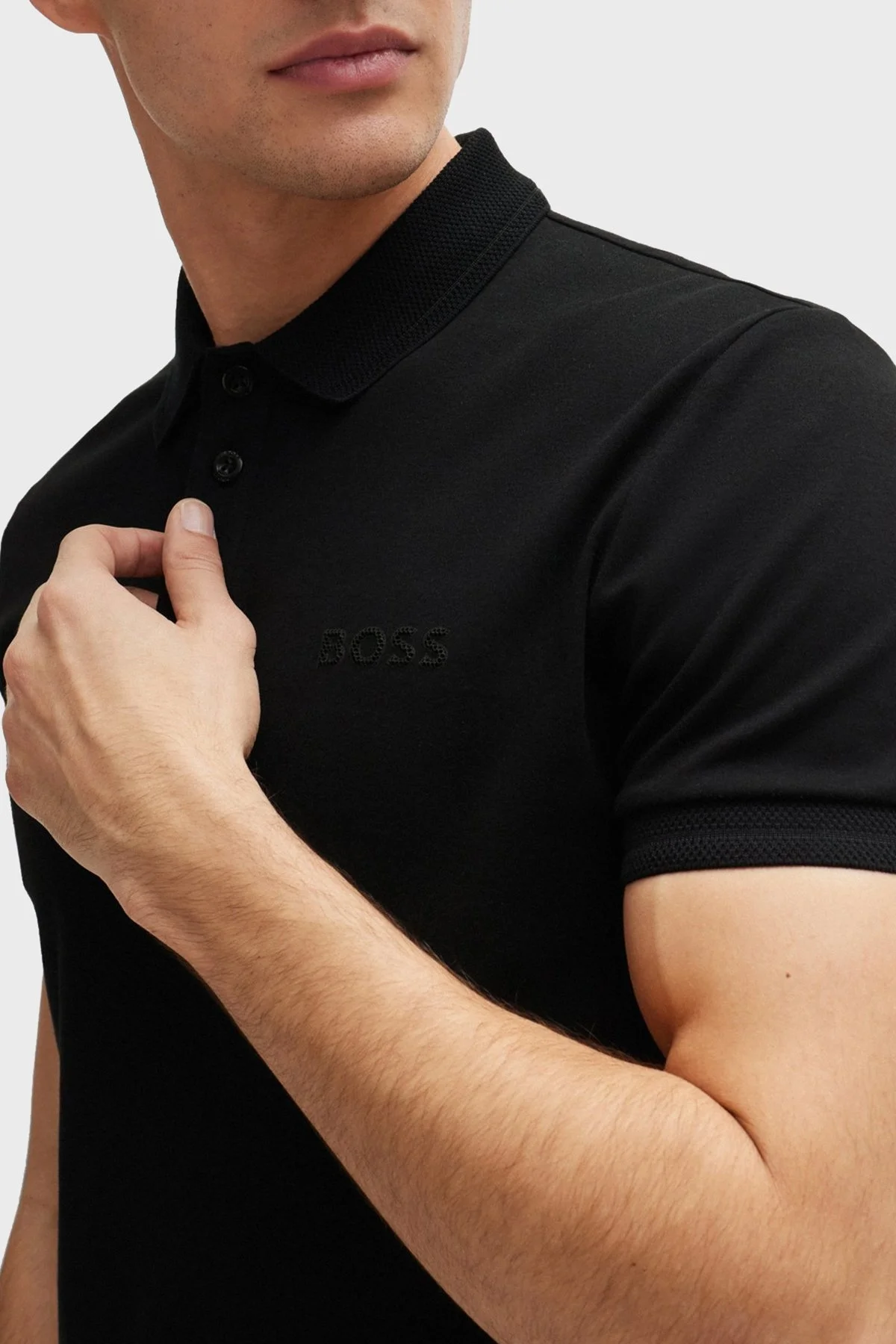 Boss Pamuklu Slim Fit Erkek Polo Yaka T Shirt 50512892 001 SİYAH - 4