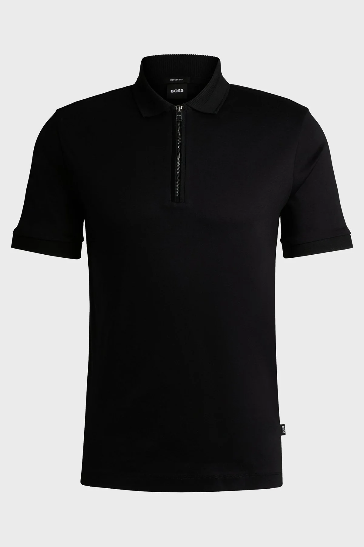 Boss Pamuklu Slim Fit Fermuarlı Erkek Polo Yaka T Shirt 50513375 001 SİYAH - 5