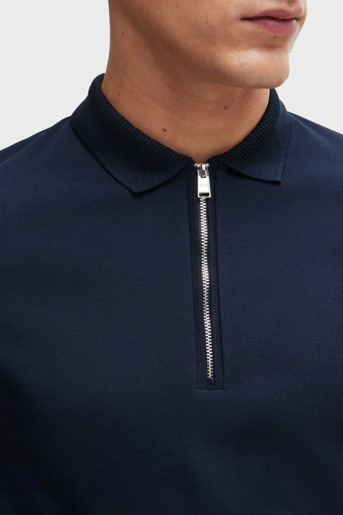 Boss Pamuklu Slim Fit Fermuarlı Erkek Polo Yaka T Shirt 50513375 404 LACİVERT - 2