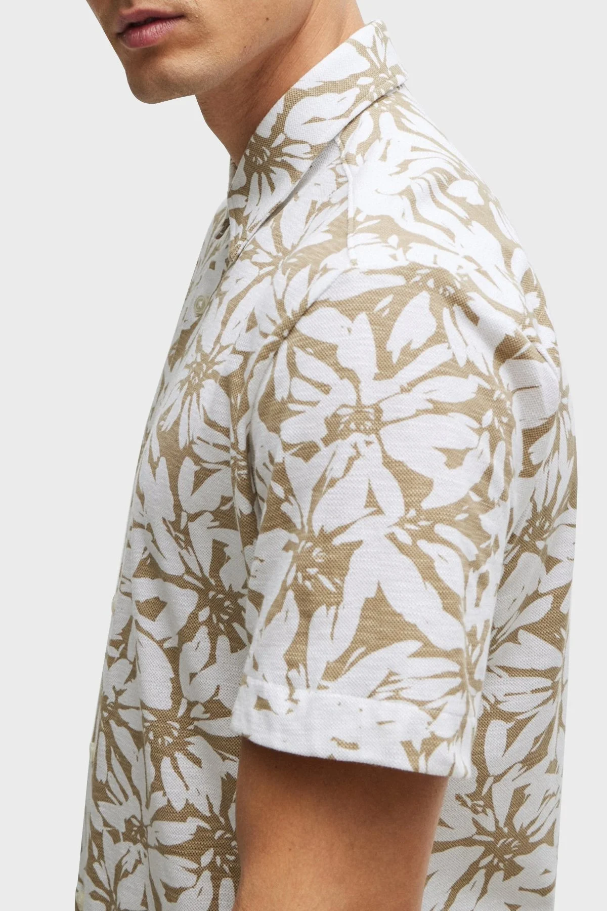 Boss Pamuklu Slim Fit Kısa Kollu Erkek Gömlek 50513760 100 BEYAZ-BEJ - 11