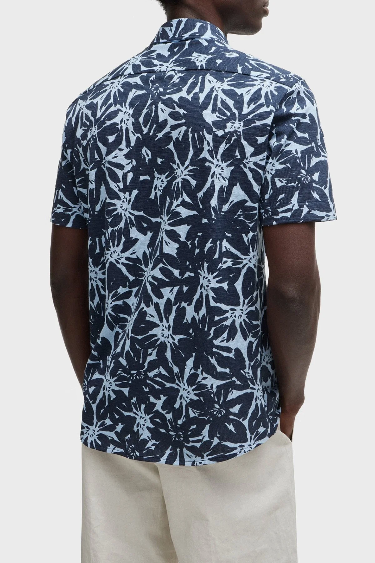 Boss Pamuklu Slim Fit Kısa Kollu Erkek Gömlek 50513760 404 LACİVERT - 2