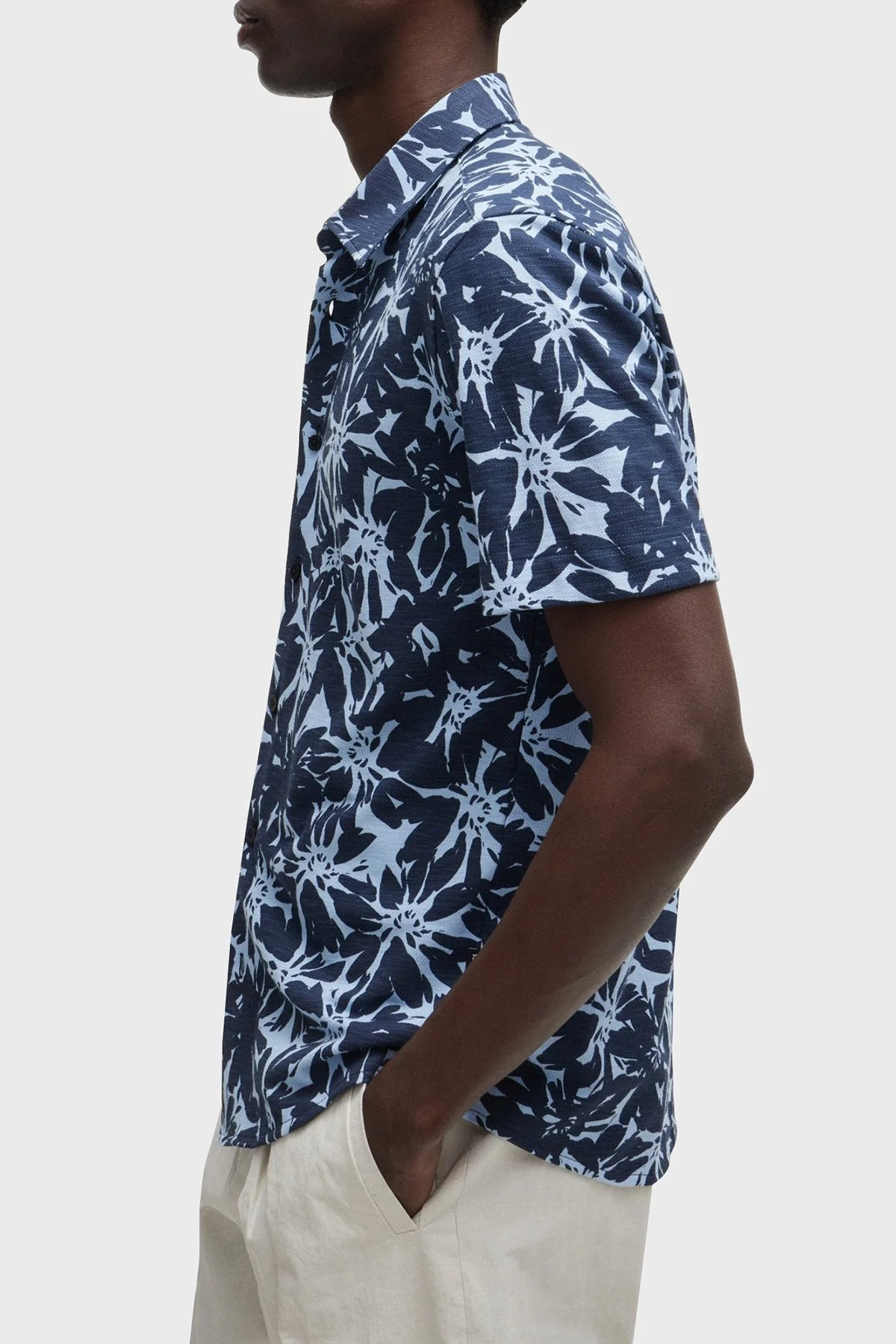 Boss Pamuklu Slim Fit Kısa Kollu Erkek Gömlek 50513760 404 LACİVERT - 4