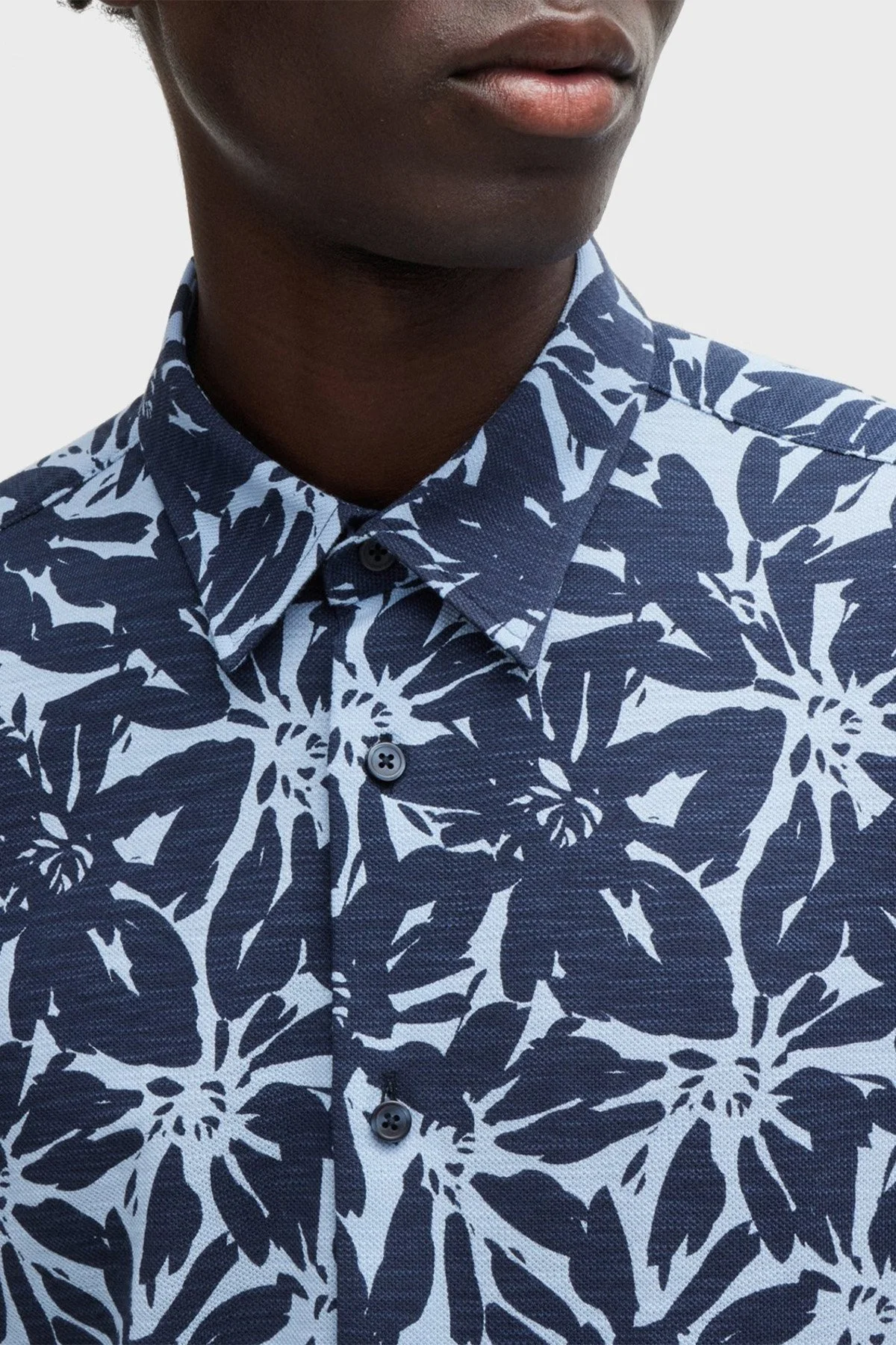 Boss Pamuklu Slim Fit Kısa Kollu Erkek Gömlek 50513760 404 LACİVERT - 5