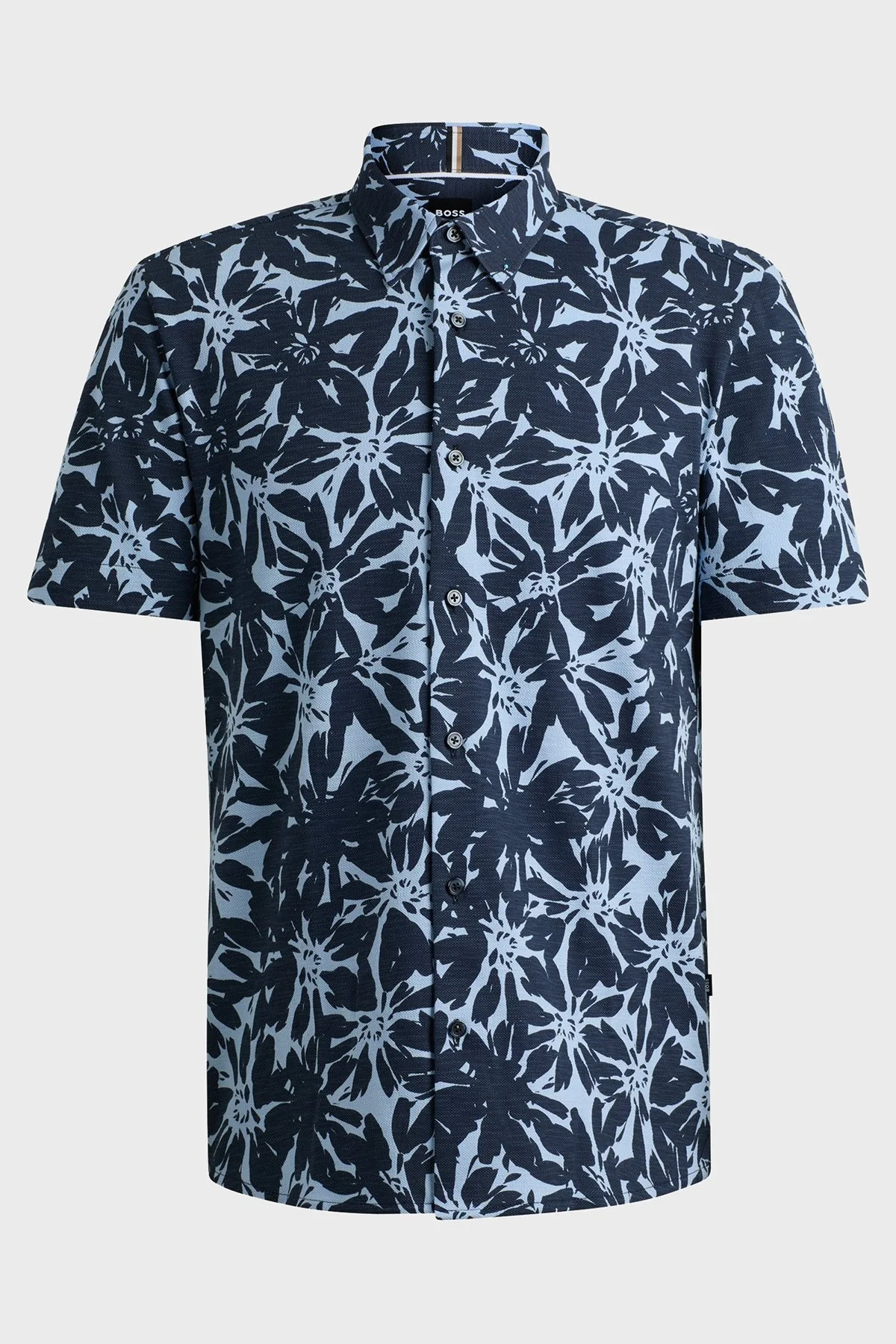 Boss Pamuklu Slim Fit Kısa Kollu Erkek Gömlek 50513760 404 LACİVERT - 6