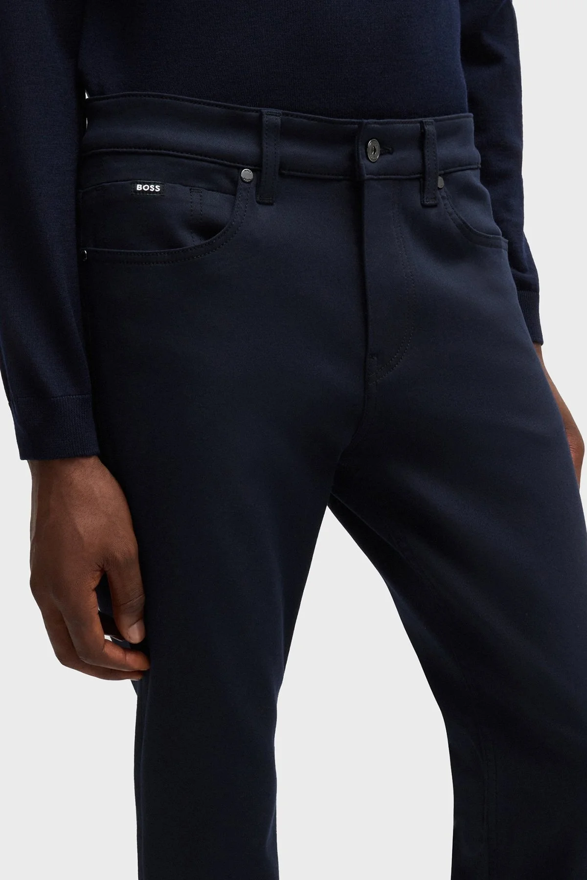 Boss Pamuklu Slim Fit Logolu Normal Bel Dar Paça Jeans Erkek Kot Pantolon 50528667 404 LACİVERT - 3