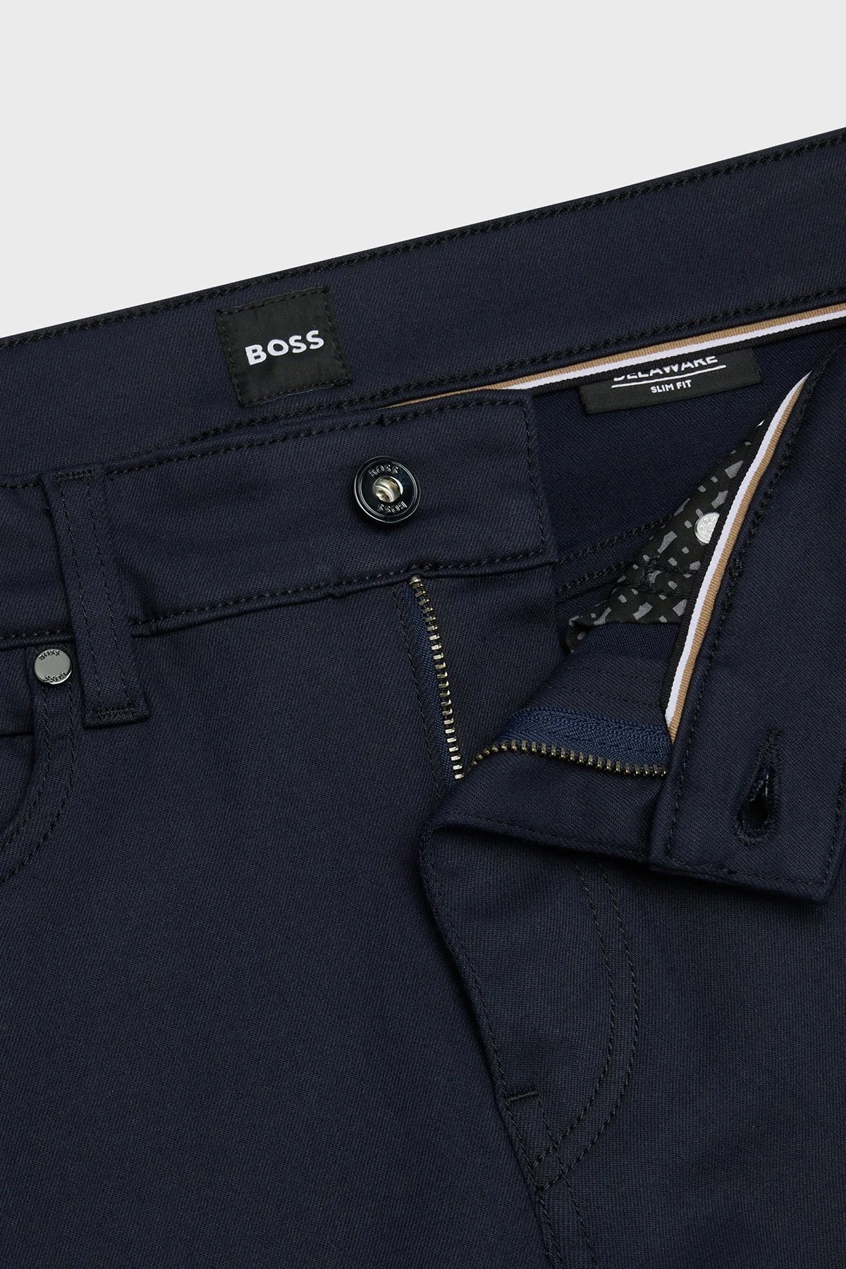 Boss Pamuklu Slim Fit Logolu Normal Bel Dar Paça Jeans Erkek Kot Pantolon 50528667 404 LACİVERT - 6
