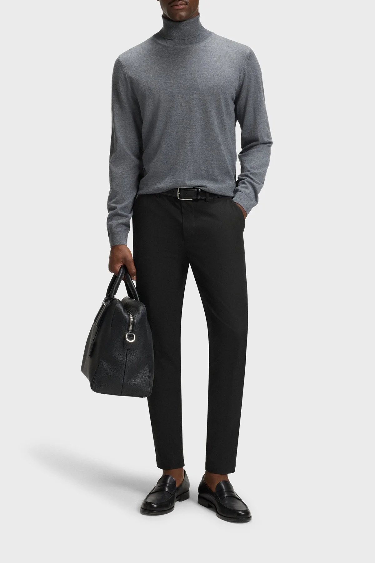 Boss Pamuklu Slim Fit Normal Bel Dar Paça Chino Erkek Pantolon 50543945 001 SİYAH - 1