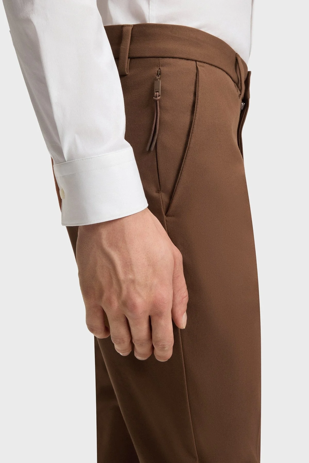 Boss Pamuklu Slim Fit Normal Bel Dar Paça Chino Erkek Pantolon 50543945 217 KAHVE - 4