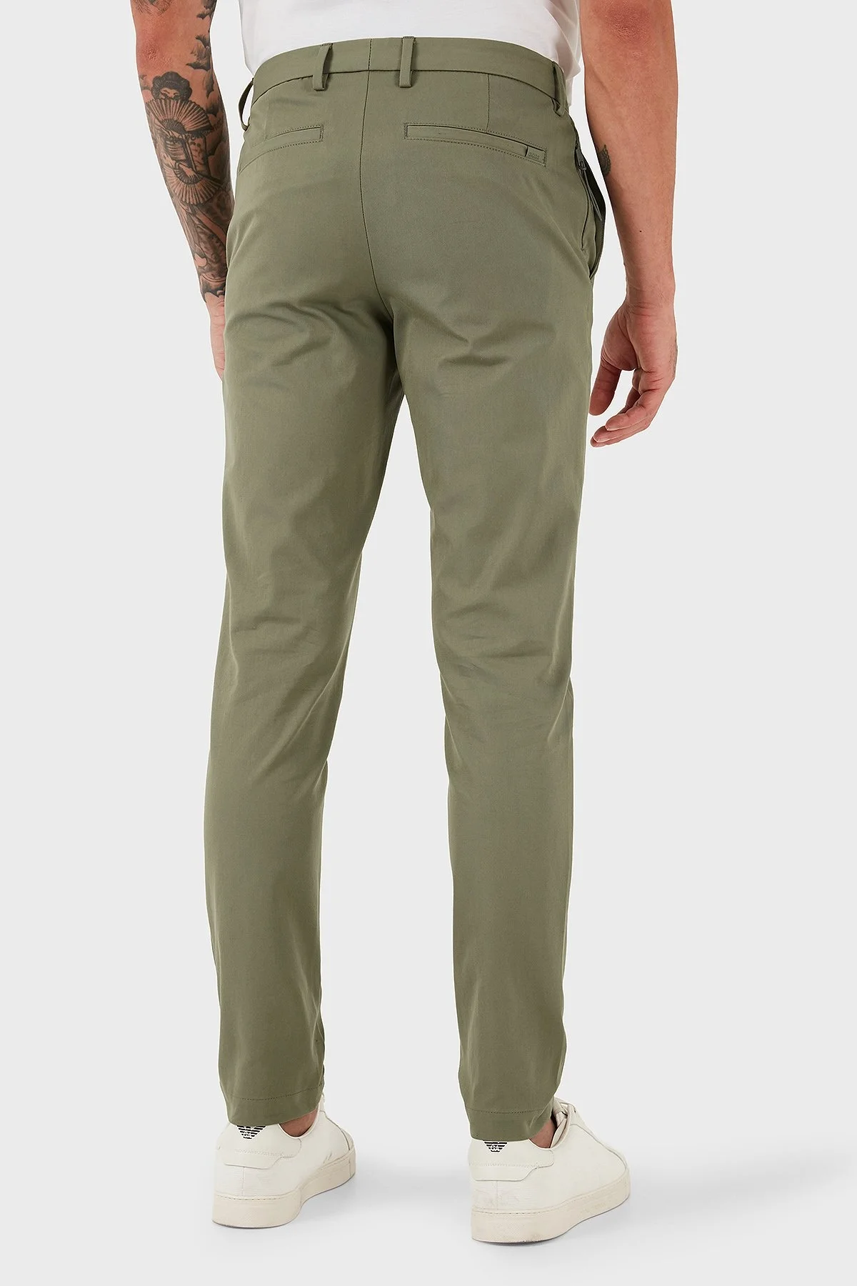 Boss Pamuklu Slim Fit Normal Bel Dar Paça Chino Erkek Pantolon 50543945 314 HAKİ - 3