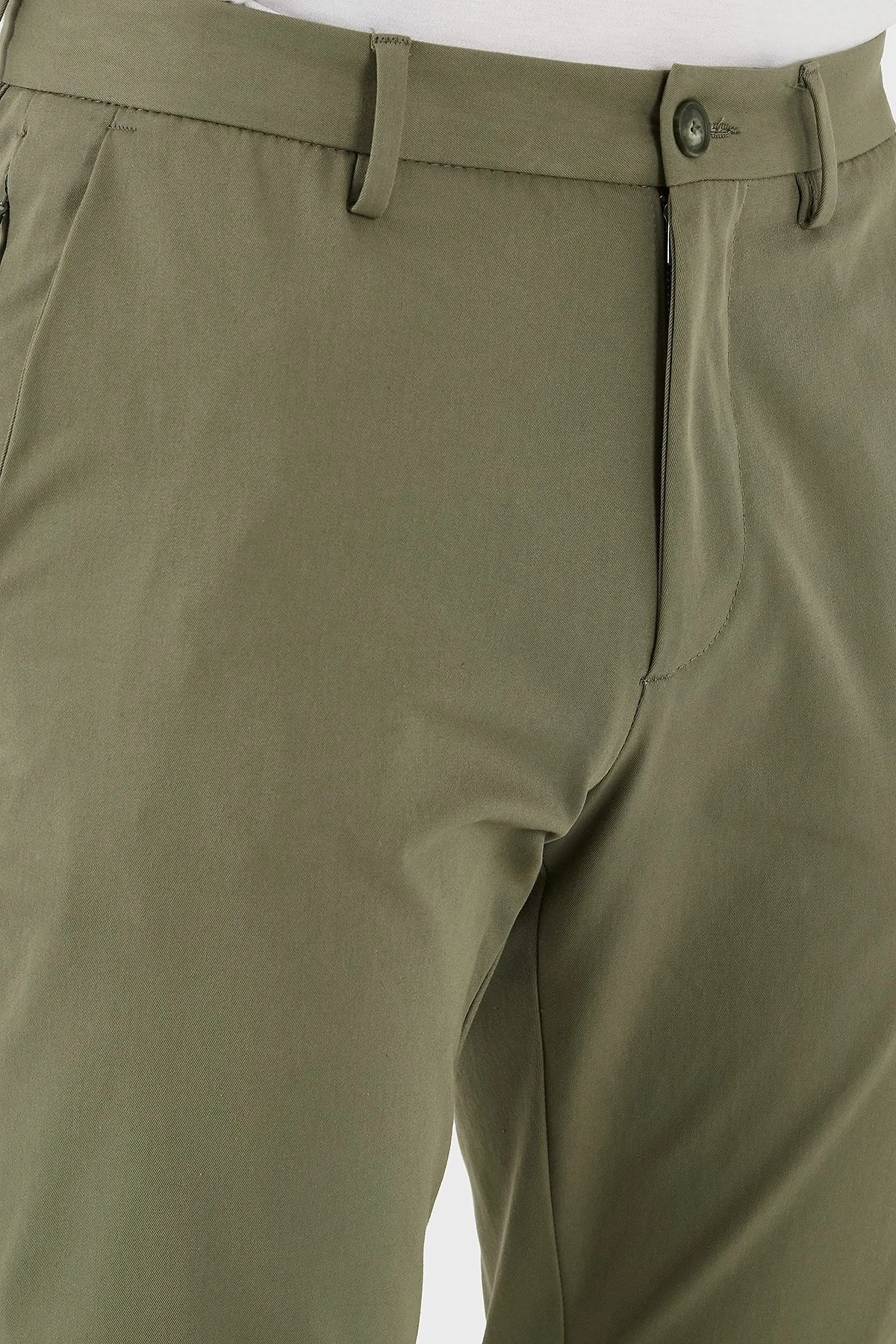 Boss Pamuklu Slim Fit Normal Bel Dar Paça Chino Erkek Pantolon 50543945 314 HAKİ - 6