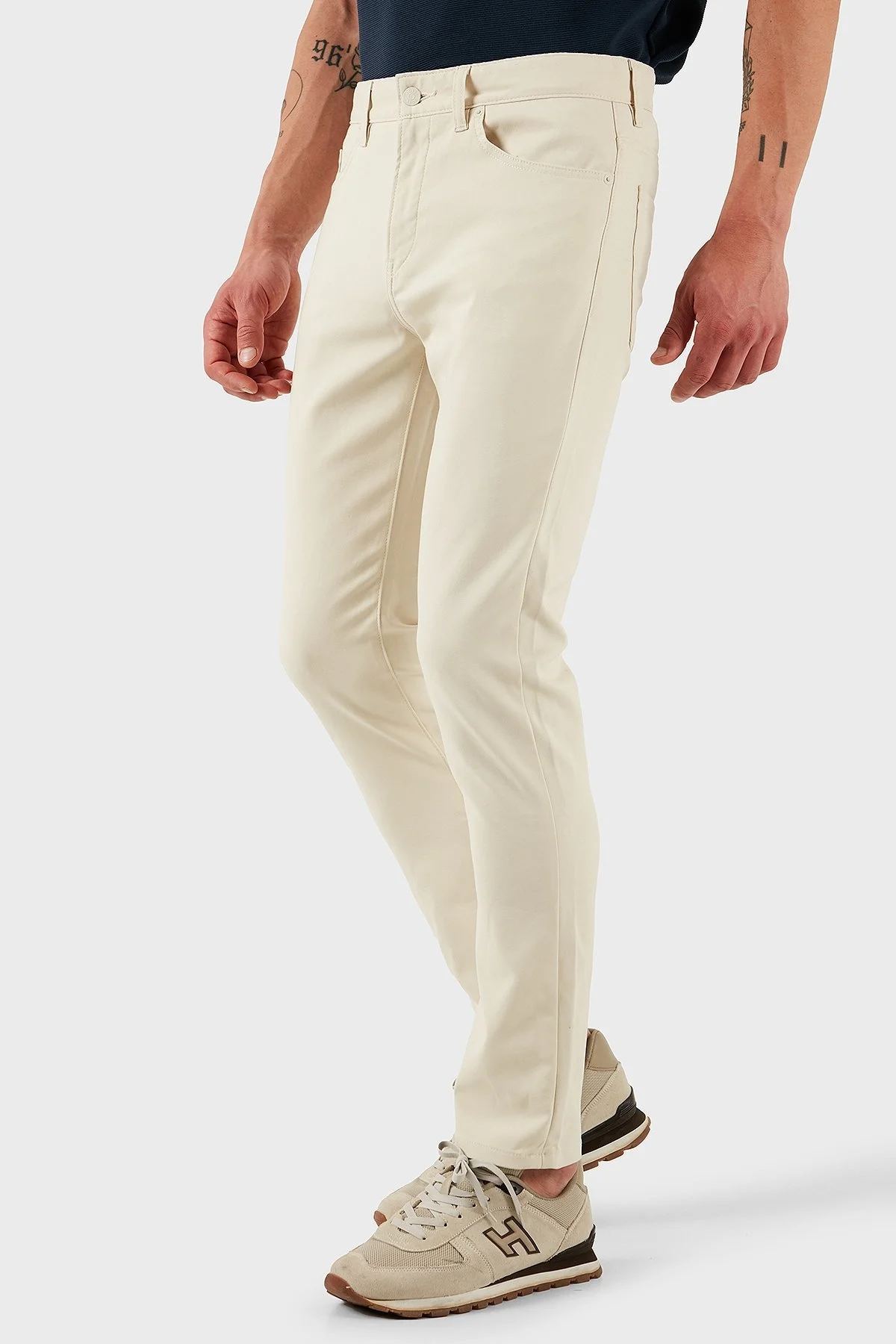 Boss Pamuklu Slim Fit Normal Bel Dar Paça Erkek Pantolon 50534905 131 EKRU - 5