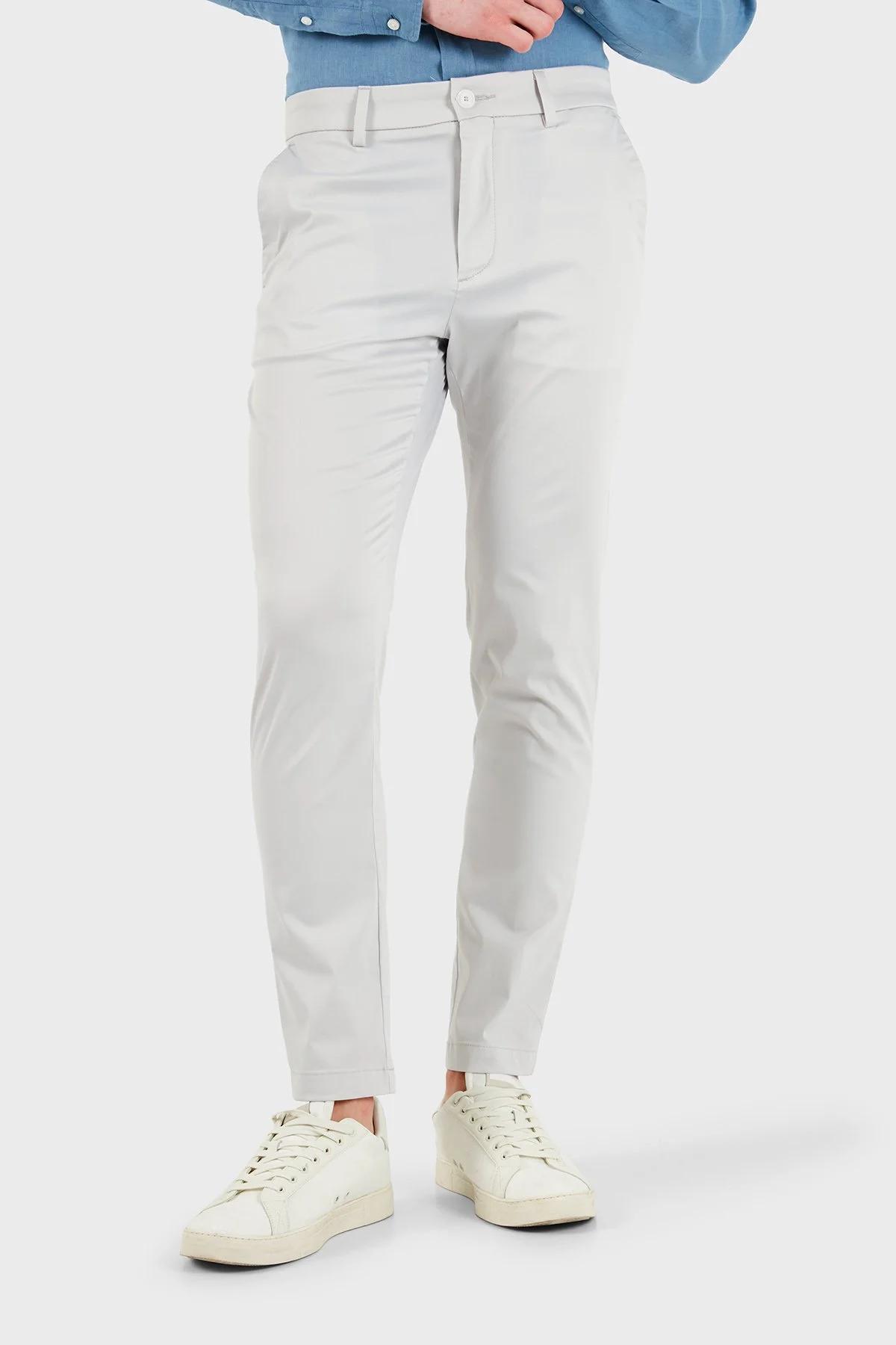 Boss Pamuklu Slim Fit Normal Bel Dar Paça Erkek Pantolon 50553841 068 GRİ - 1