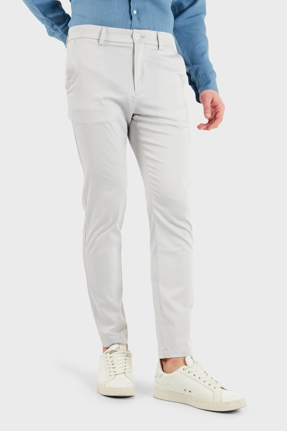 Boss Pamuklu Slim Fit Normal Bel Dar Paça Erkek Pantolon 50553841 068 GRİ - 4
