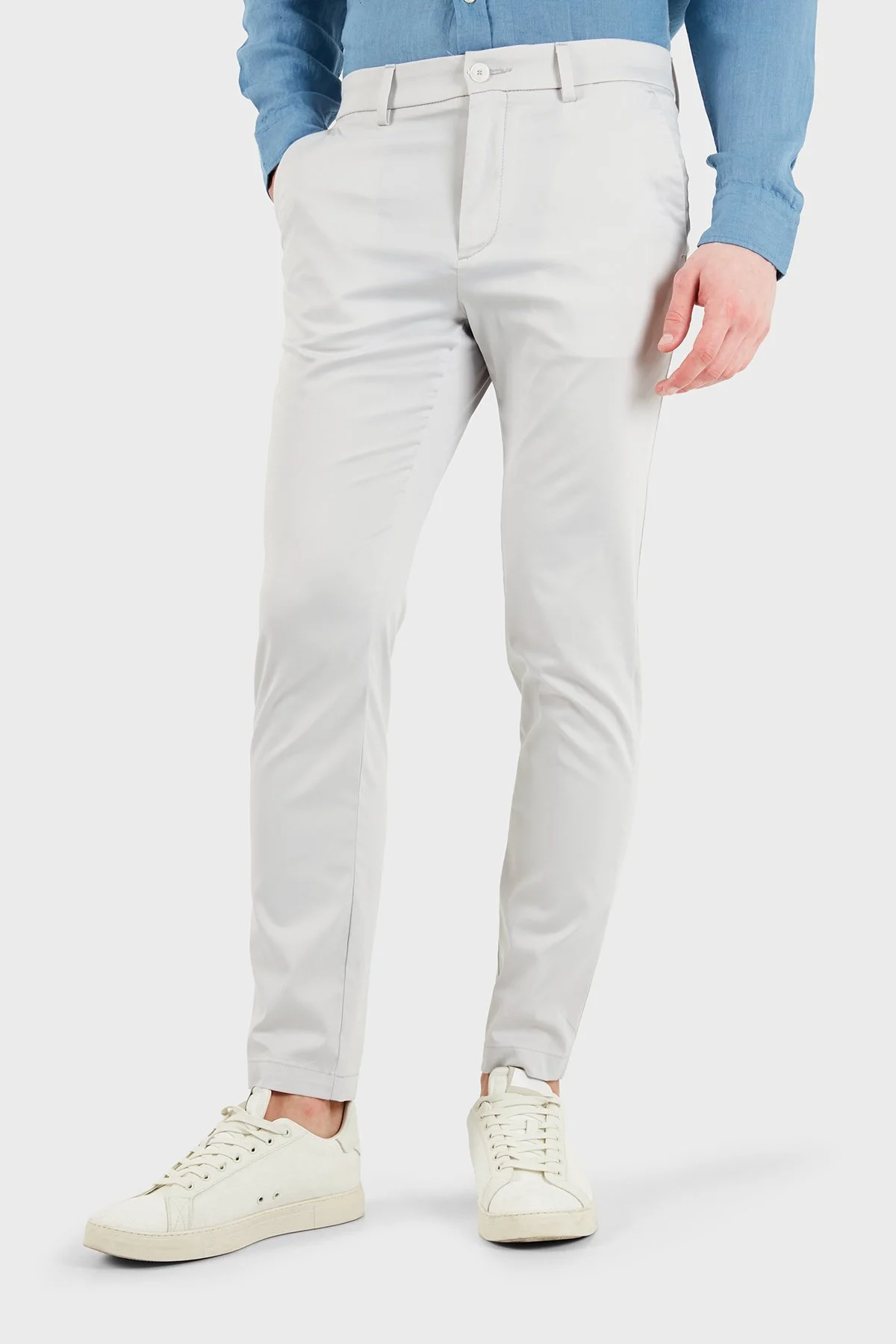 Boss Pamuklu Slim Fit Normal Bel Dar Paça Erkek Pantolon 50553841 068 GRİ - 6