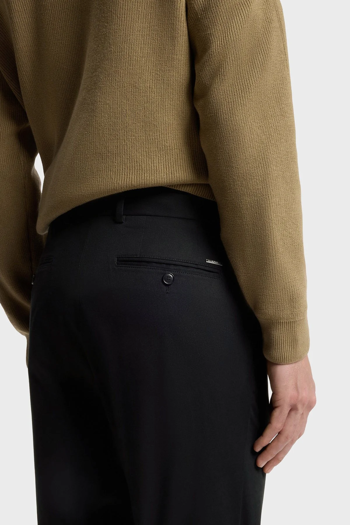 Boss Pamuklu Slim Fit Normal Bel Dar Paça Erkek Pantolon 50561572 001 SİYAH - 4