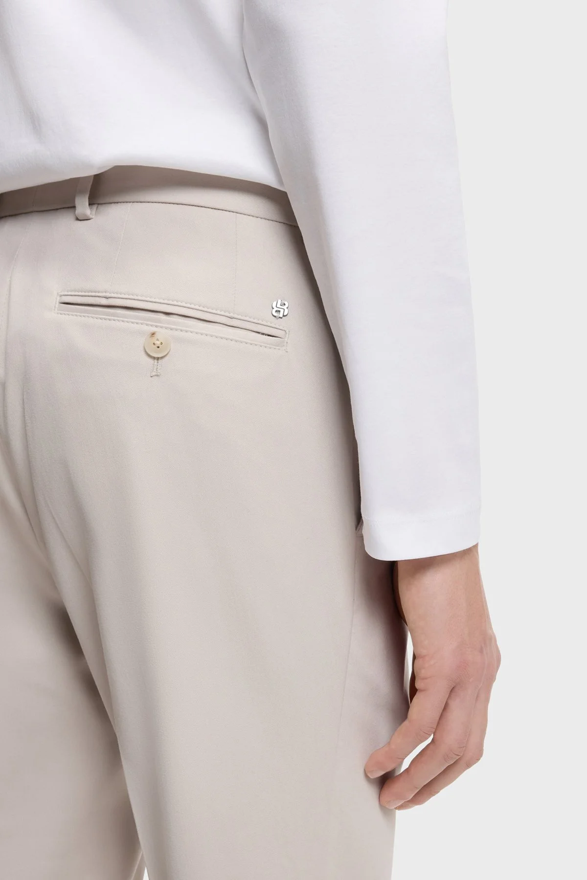 Boss Pamuklu Slim Fit Normal Bel Dar Paça Erkek Pantolon 50561572 075 BEJ - 4