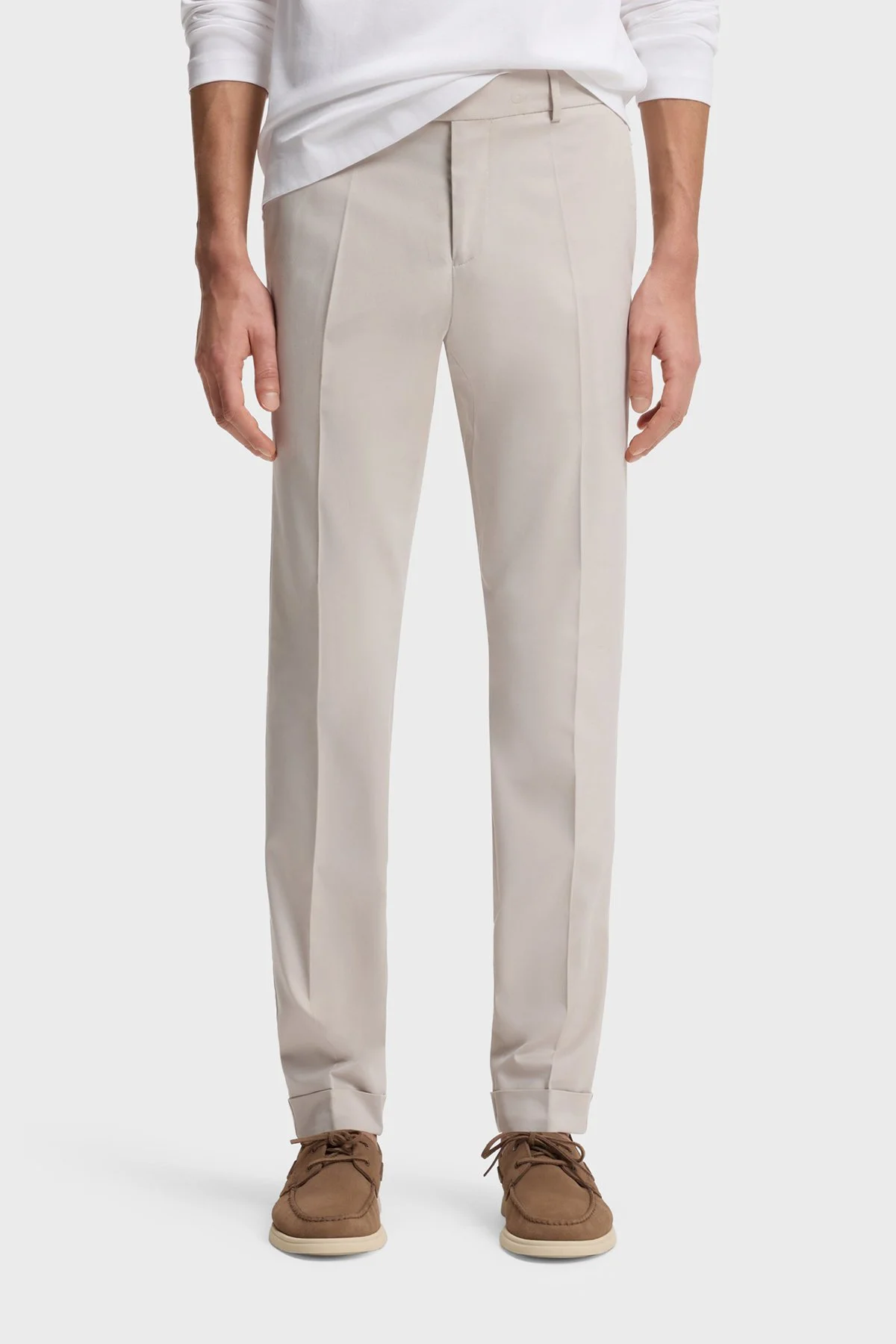 Boss Pamuklu Slim Fit Normal Bel Dar Paça Erkek Pantolon 50561572 075 BEJ - 1