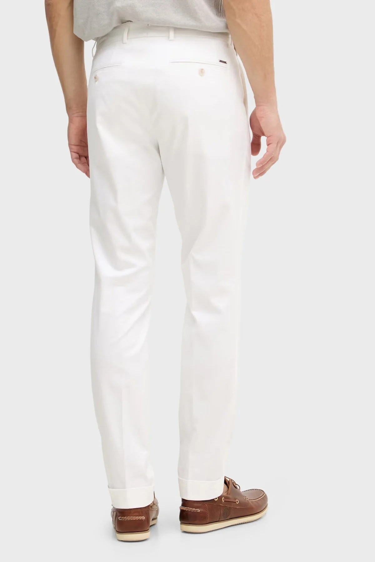 Boss Pamuklu Slim Fit Normal Bel Dar Paça Erkek Pantolon 50561572 100 BEYAZ - 3
