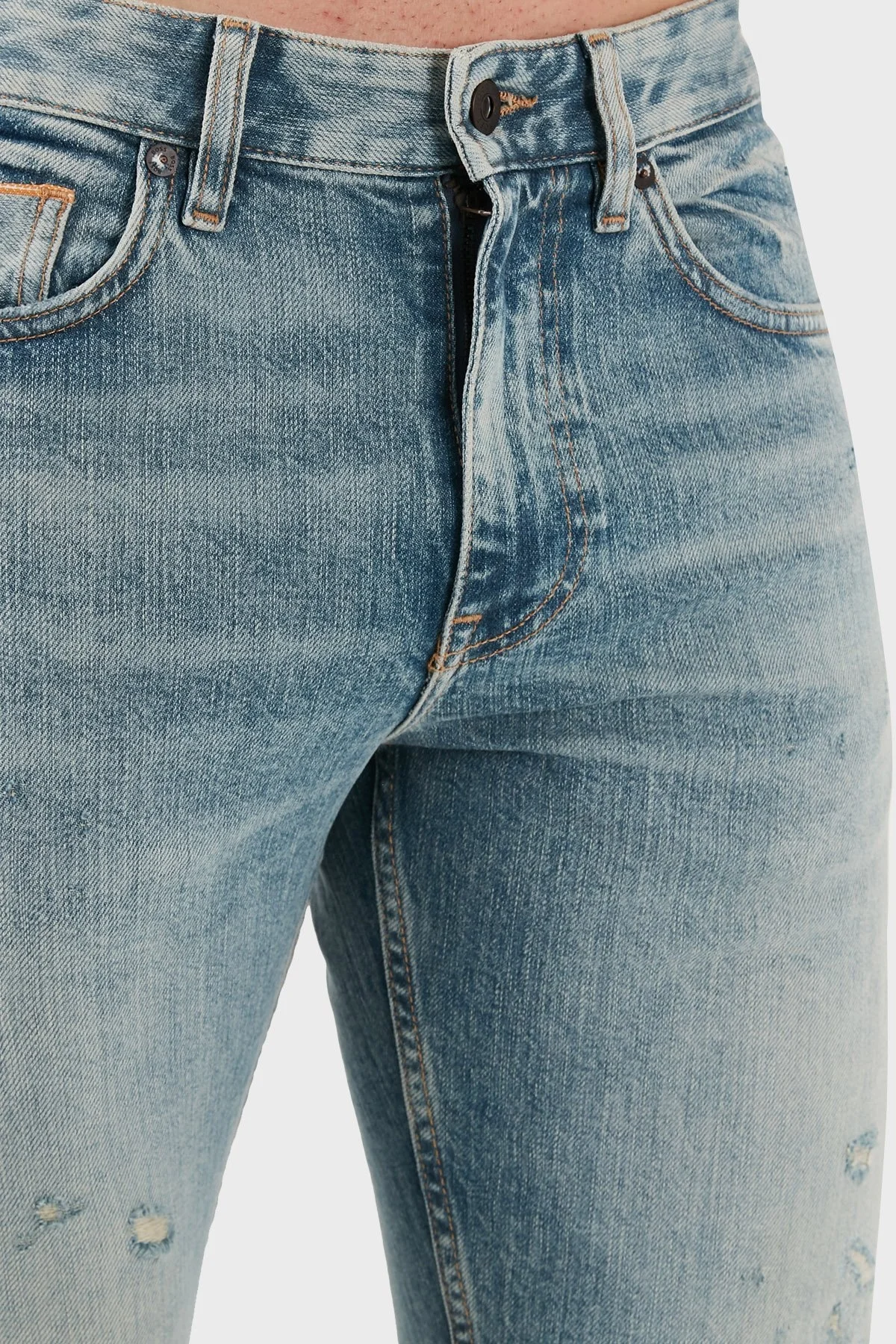 Boss Pamuklu Slim Fit Normal Bel Dar Paça Jeans Erkek Kot Pantolon 50532587 438 MAVİ - 5