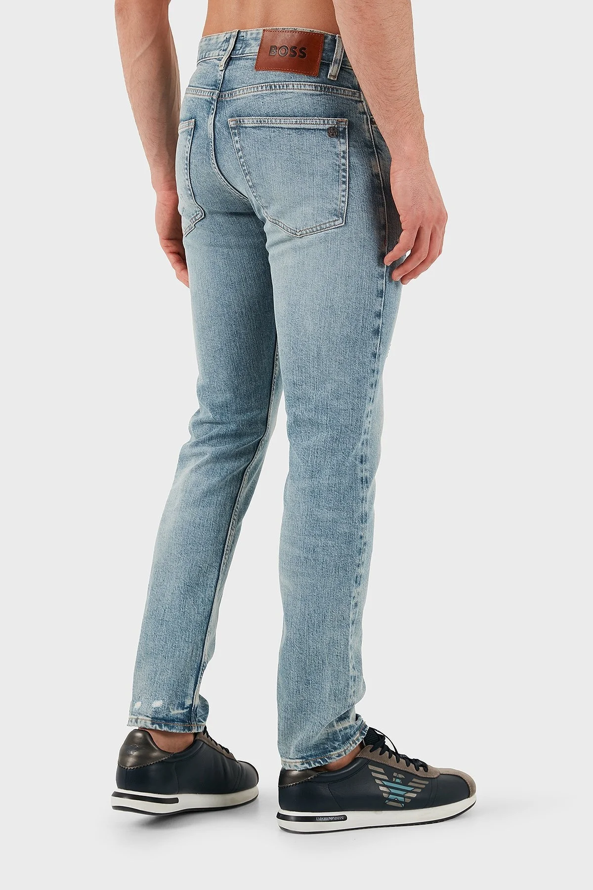 Boss Pamuklu Slim Fit Normal Bel Dar Paça Jeans Erkek Kot Pantolon 50532587 438 MAVİ - 6